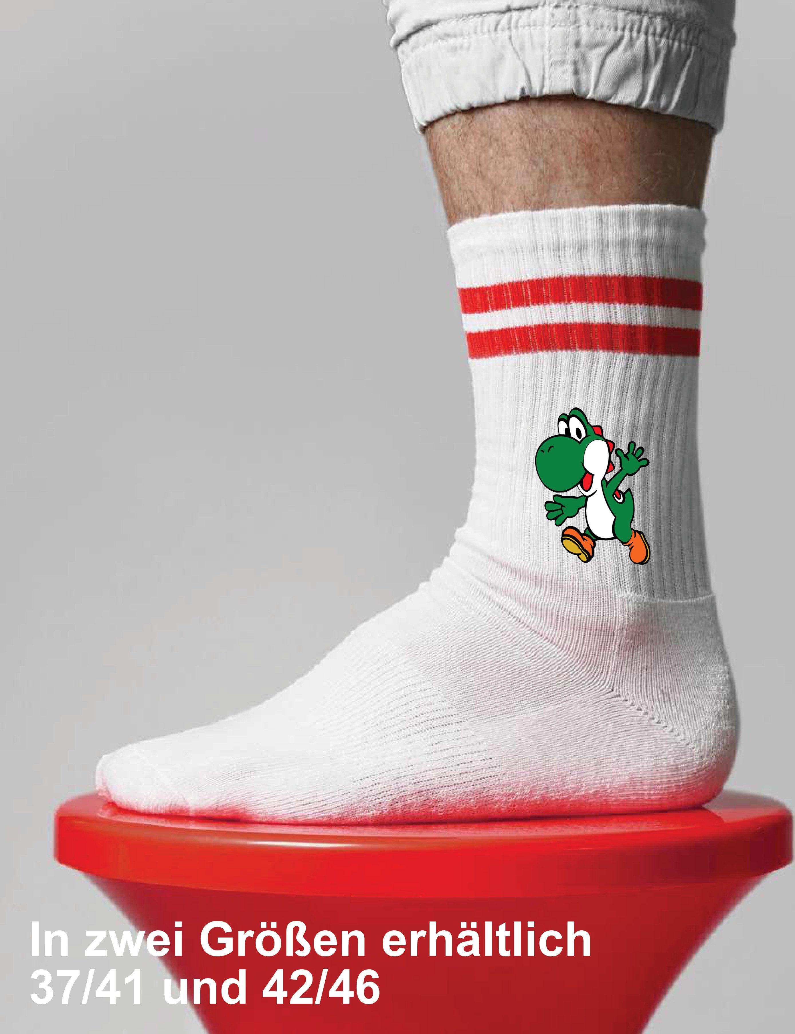Youth Designz Tennissocken Unisex Socken "Yoshi Game" Aufdruck lustig Geschenk Statement mit verstärkter Verse und Zehenbereich