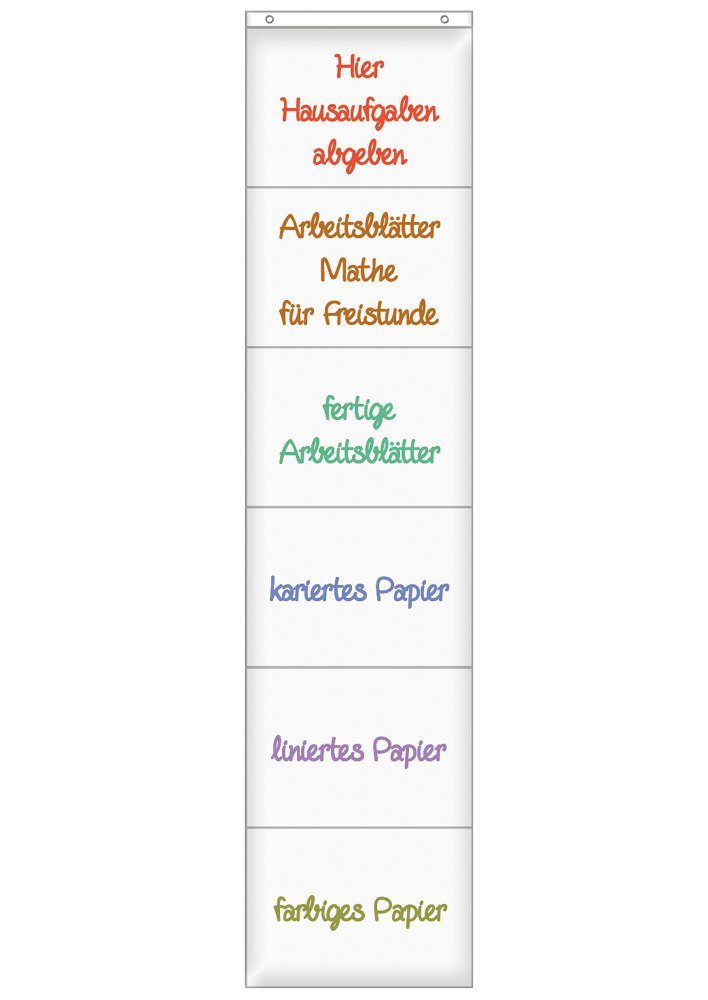 TimeTEX Dokumententasche Hänge-Orga-Taschen A4, 6 Einstecktaschen Querformat, mit Haken (1-tlg)