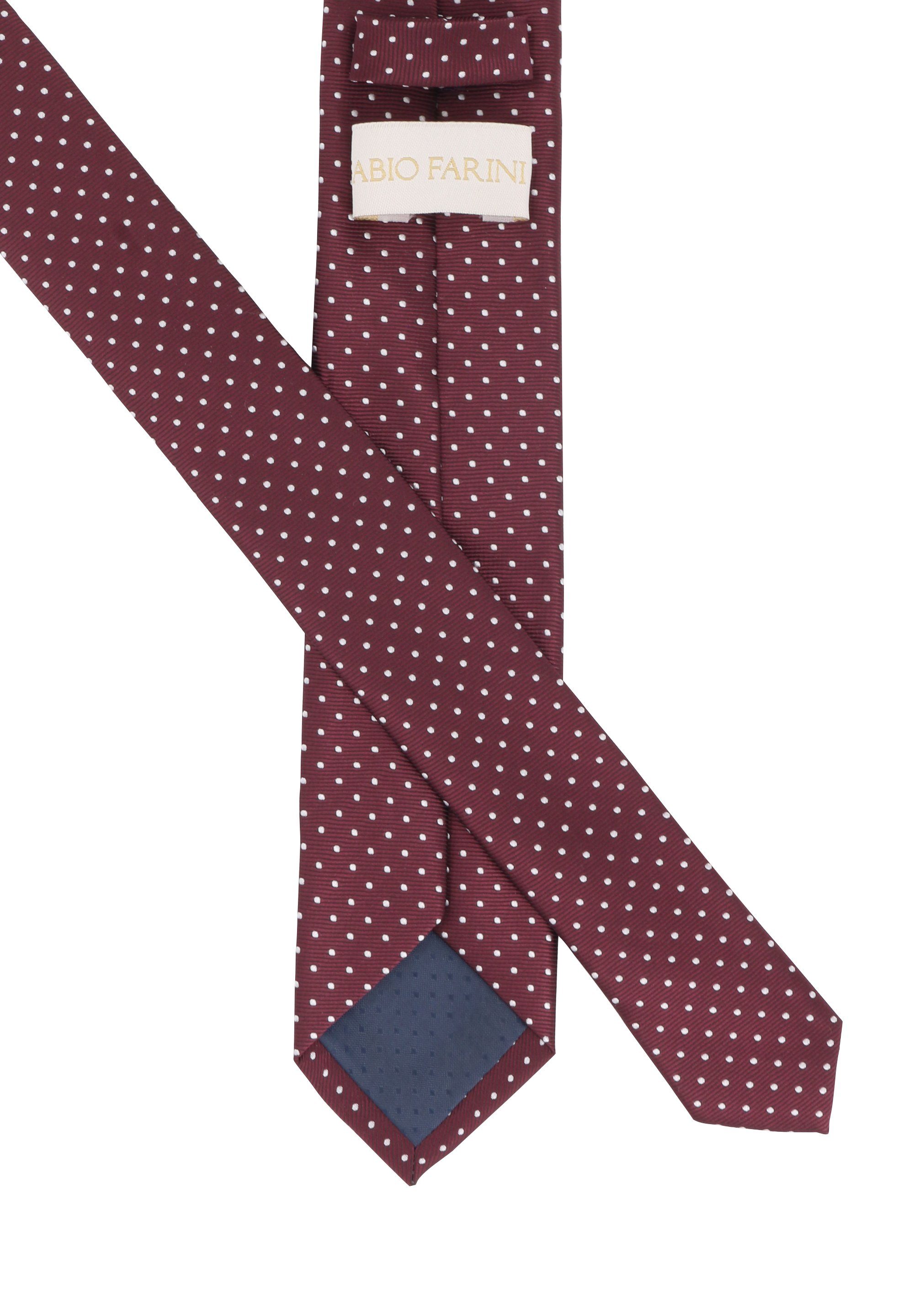 Weinrot Box, - Schmal Punkten Farini (6cm), mit Schlips Breite 6cm Krawatte (Weiß) Krawatten (ohne in Gepunktet) verschiedene Fabio Herren