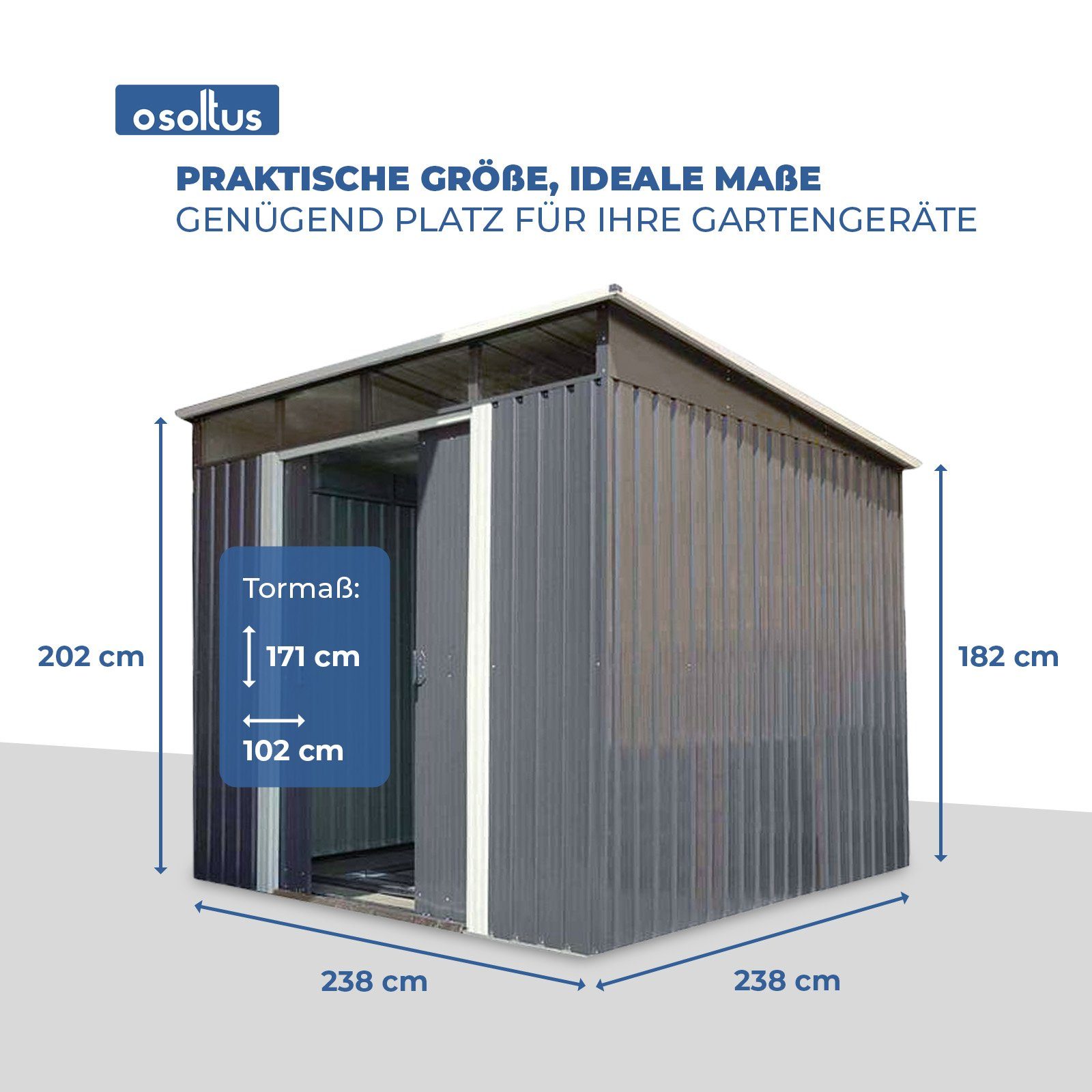 osoltus Gerätehaus osoltus Metall Gerätehaus Pultdach Geräteschuppen 238cm günstig online kaufen