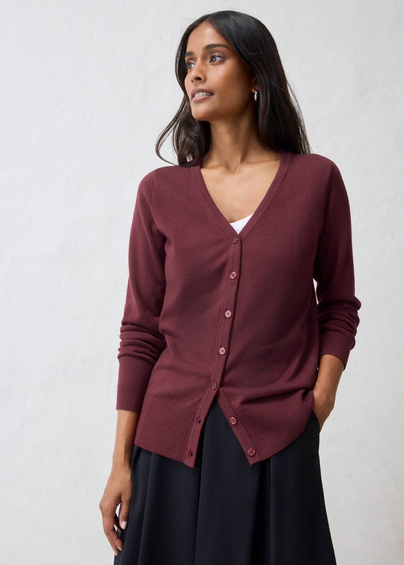 bonprix Strickjacke kuschelige Premium-Feinstrickjacke, Regular Fit, Langarm