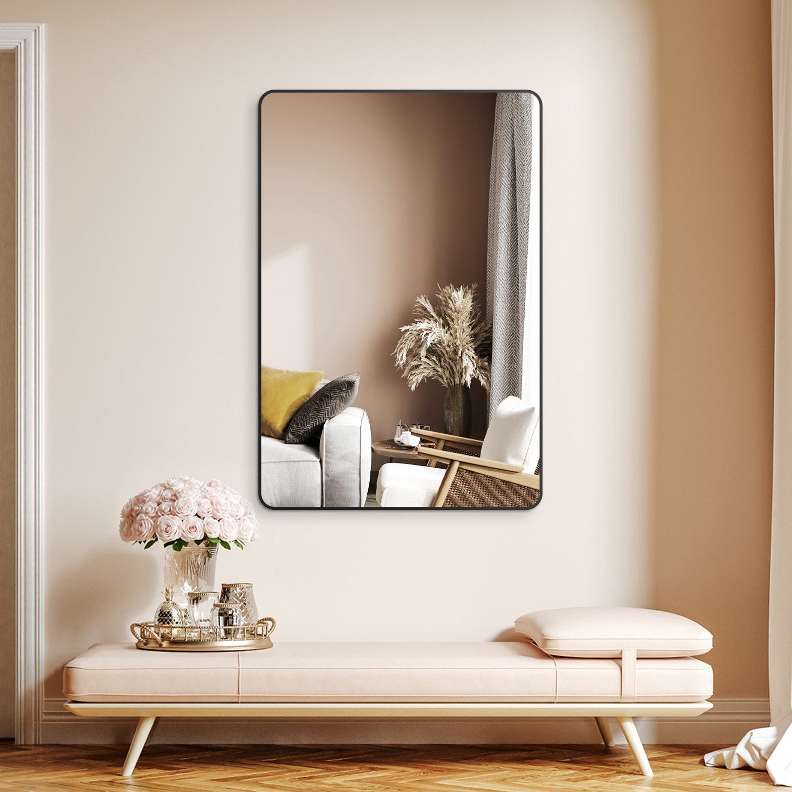 Hopibath Wandspiegel groß modern flur schwarz günstig online kaufen
