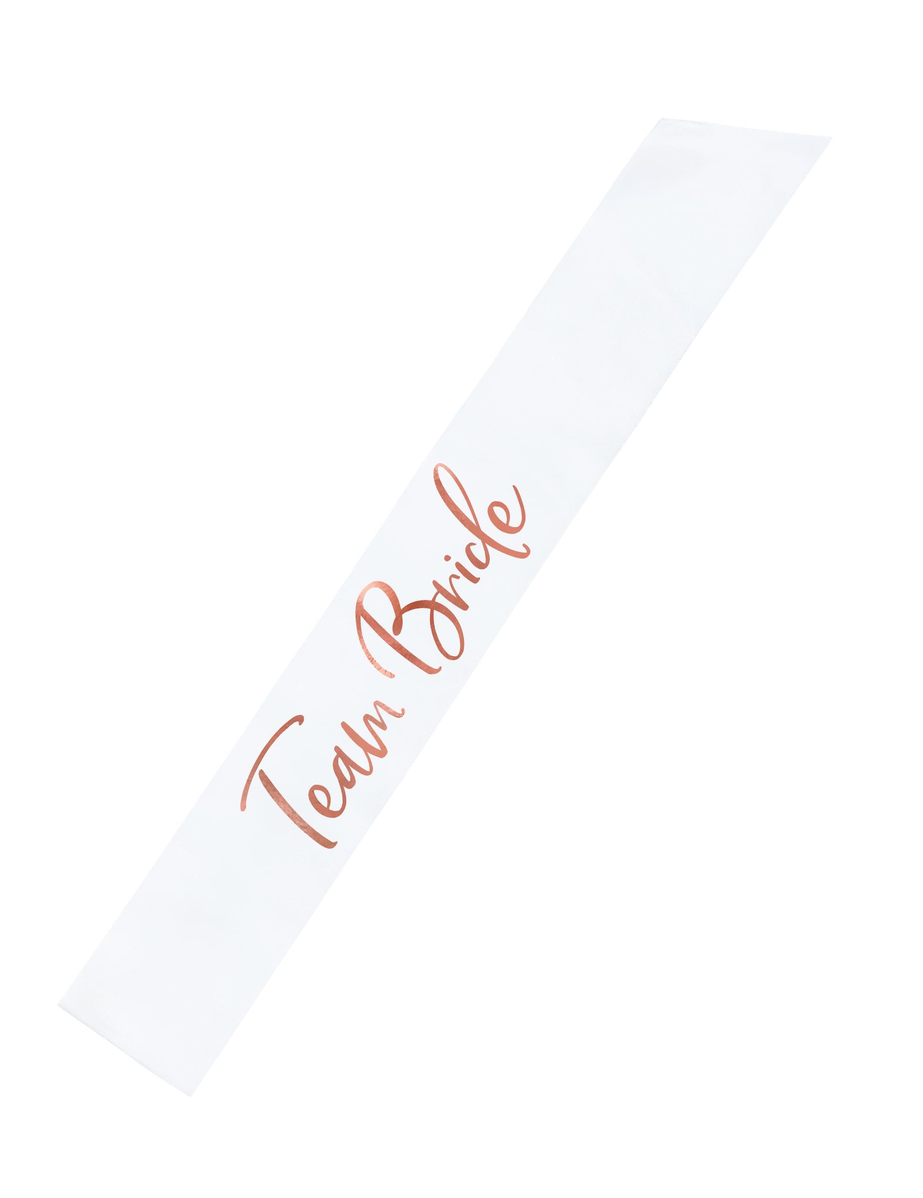 partydeco Kostüm Schärpe "Team Bride" Junggesellinnen-Abschied-Accessoire weiss-rosé
