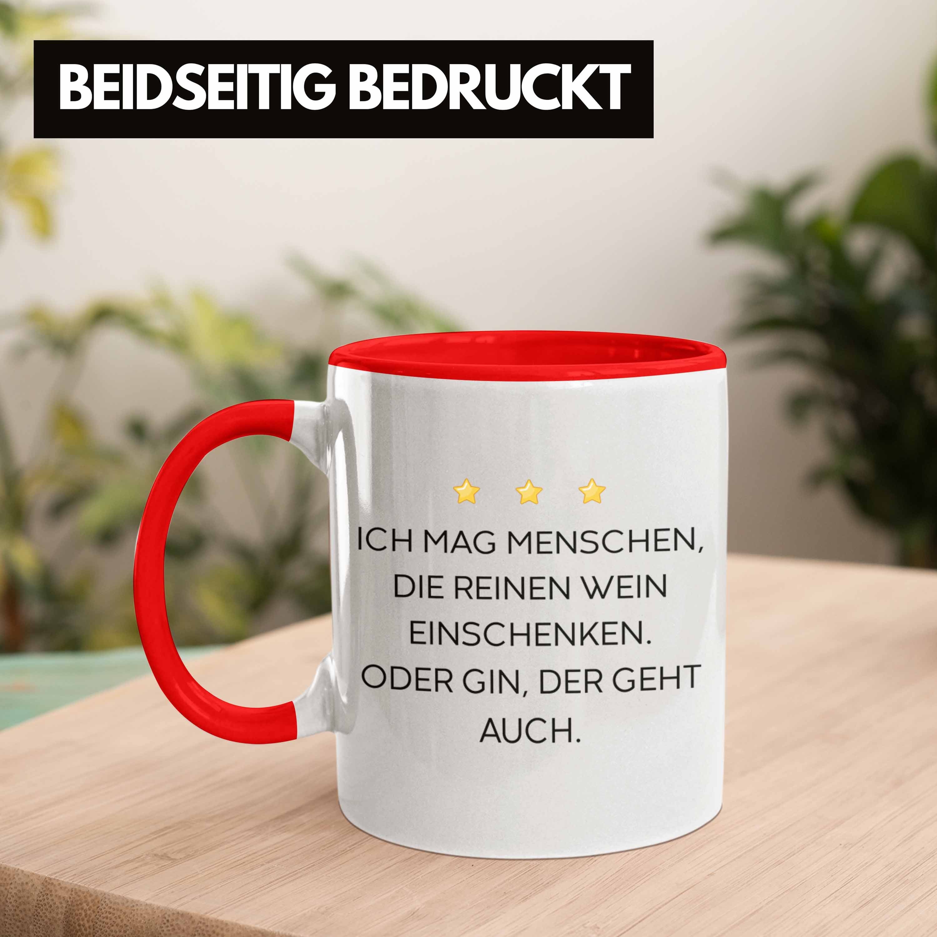 Spruch Arbeit Wein Geschenk Männer für mit Tasse Frauen mit Sprüchen Becher Trendation Lustig Tassen - Trendation Büro Sarkasmus Kollegin Gin Tasse Lustige Rot