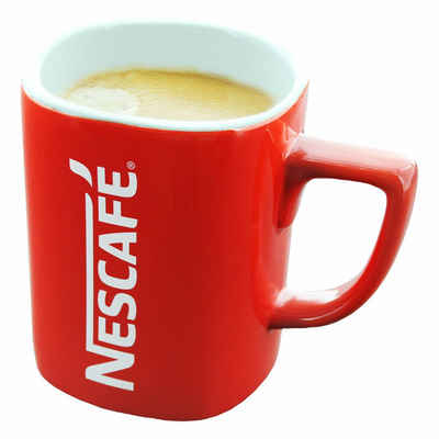NESCAFE Becher »Kaffeebecher mit Henkel, rot, 275 ml«, Porzellan