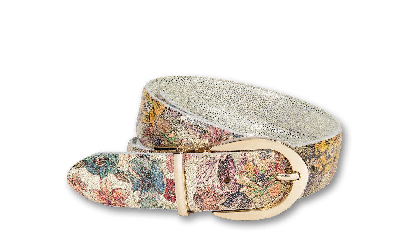 Silbergift Wendegürtel Wendegürtel mit Flowerpower und Silberglanz