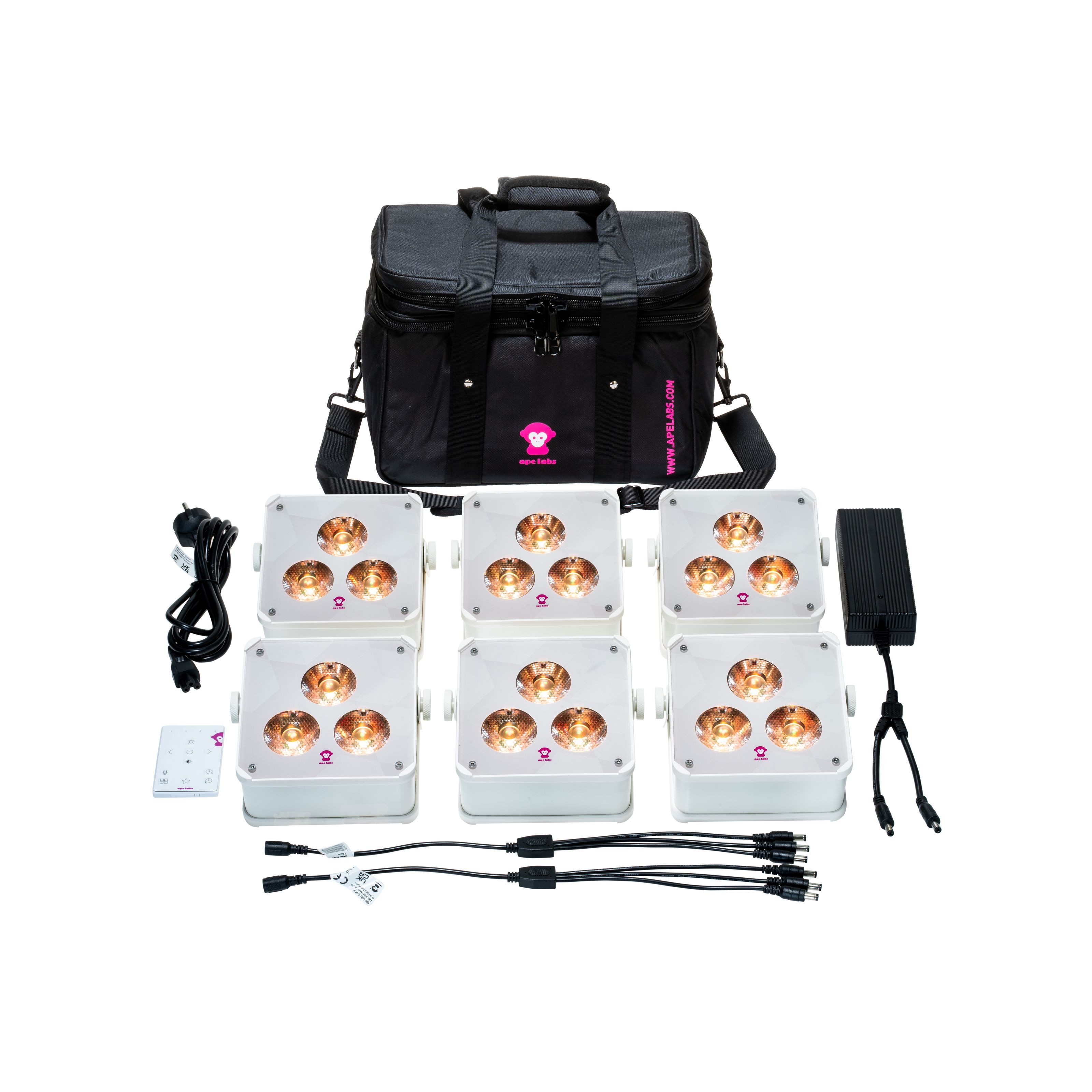 Ape Labs LED Scheinwerfer, ApeLight Maxi V2 Tourpack 6 Softbag - creme - Akkubetriebener LED