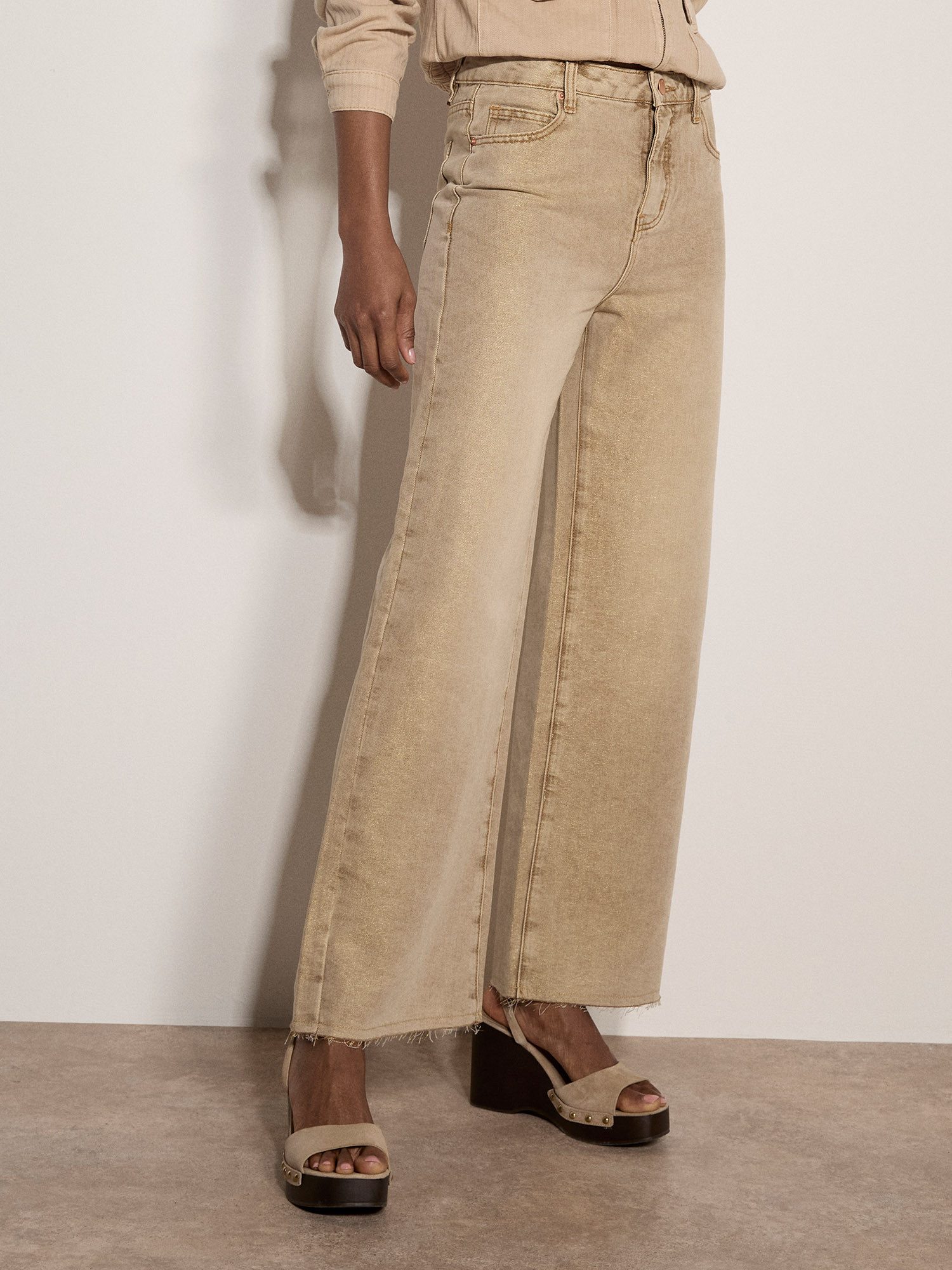 Apricot Weite Jeans Rei Shimmer Wide-Leg Jeans mit 5 Pockets