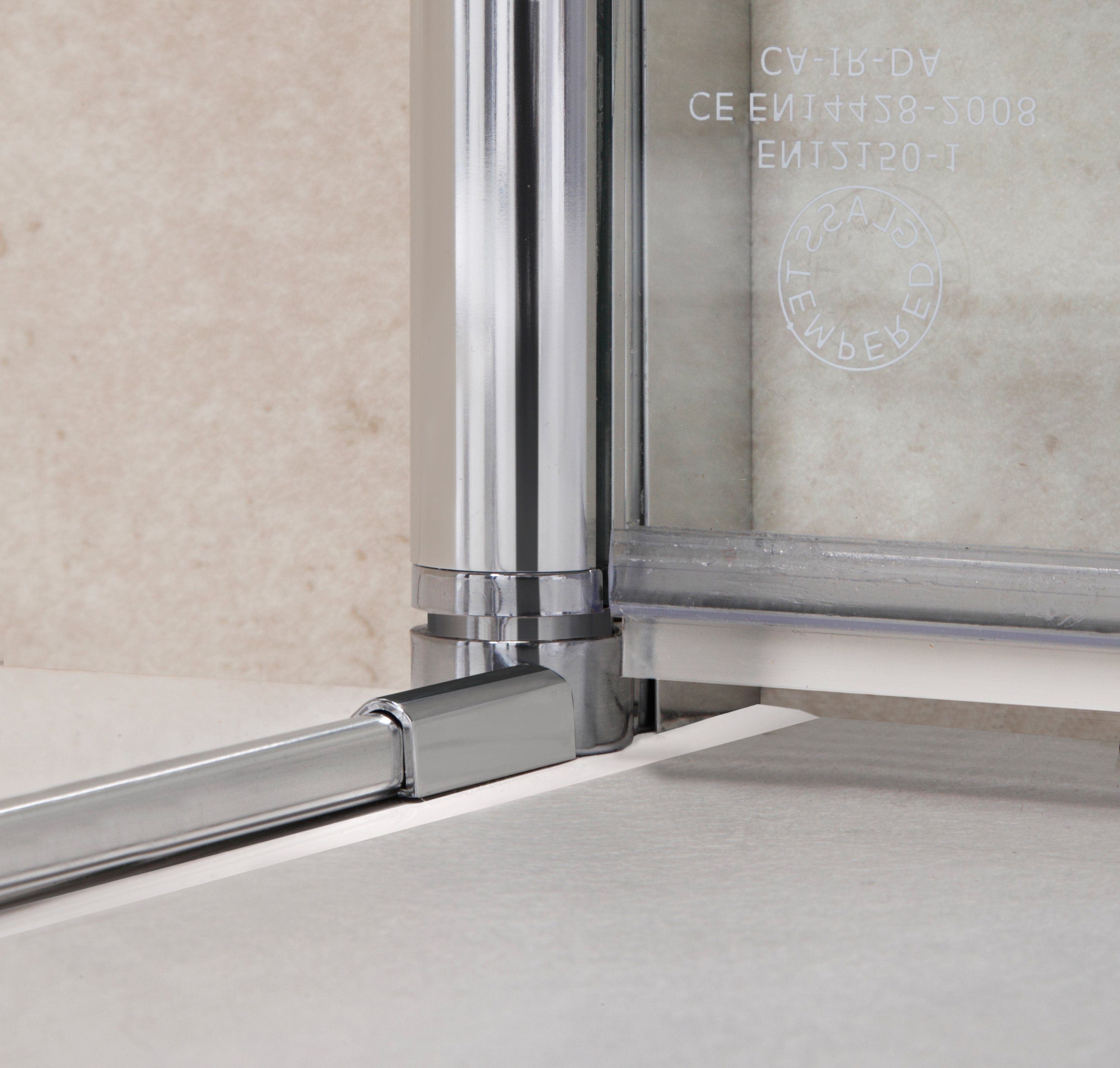 welltime corner shower Florence, WxD: 80x80 cm, safety glass, lift-and-lower mechanism, barrier-free installation, with pivot doors