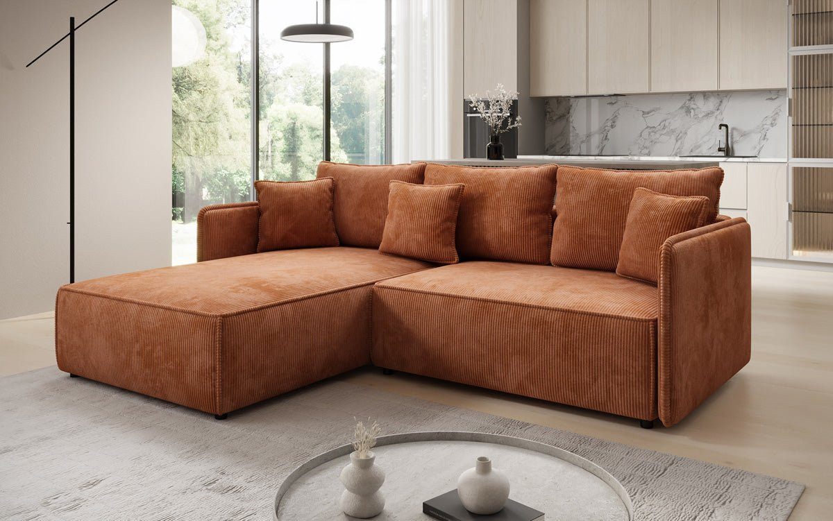 Luxusbetten24 Schlafsofa Designer Sofa Marlen in Cord, mit Stauraum und Schlaffunktion