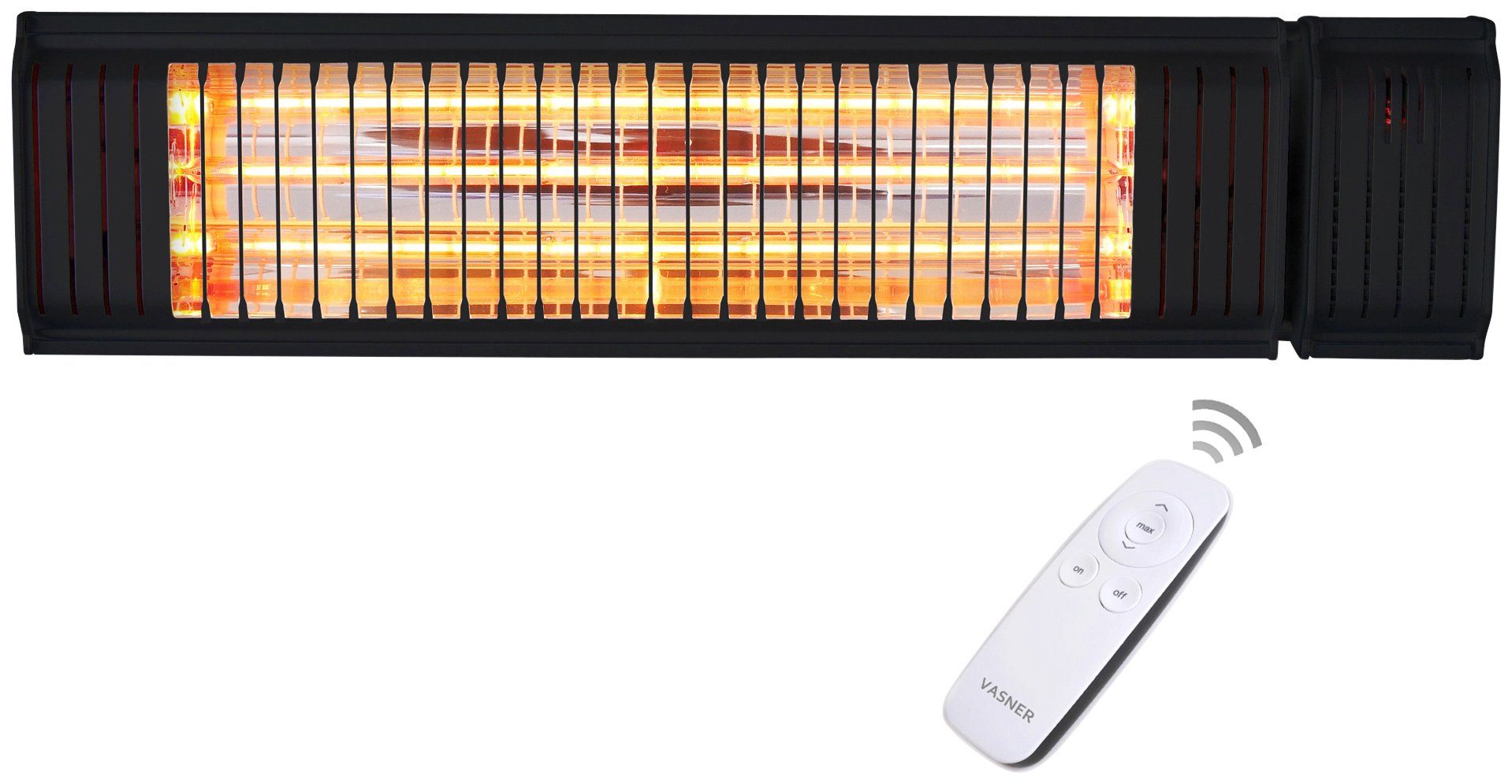 Vasner Terrassenstrahler Bluetooth, schwarz, Appino 20, 2000 W, Wand / Decke mit Appsteuerung