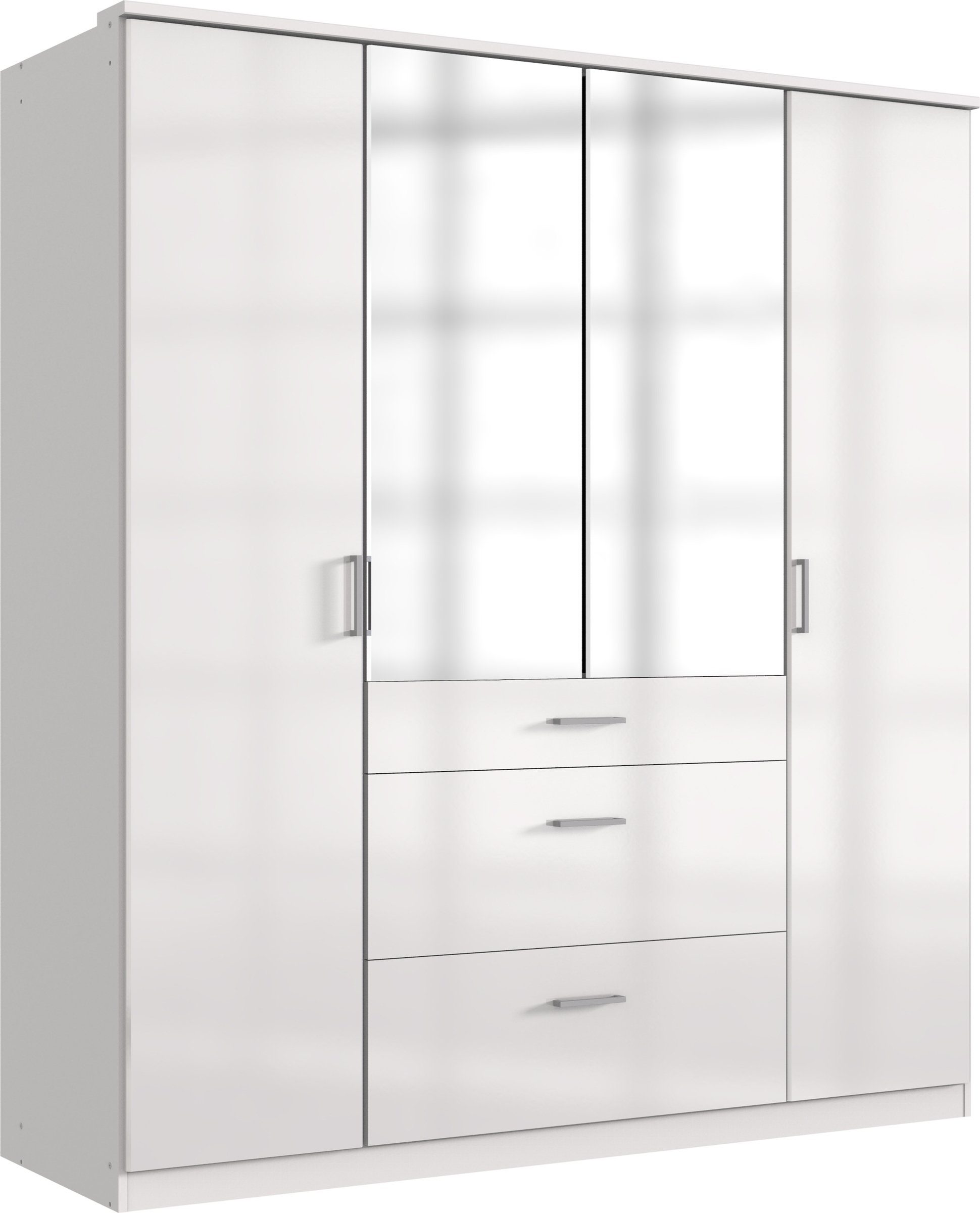 freiraum Drehtürenschrank Clack in HOCHGLANZ LACK WEISS - 179x199x58cm (BxHxT)