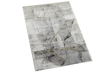 Teppich Wohnzimmerteppich abstrakt in grau creme gold, TeppichHome24, rechteckig