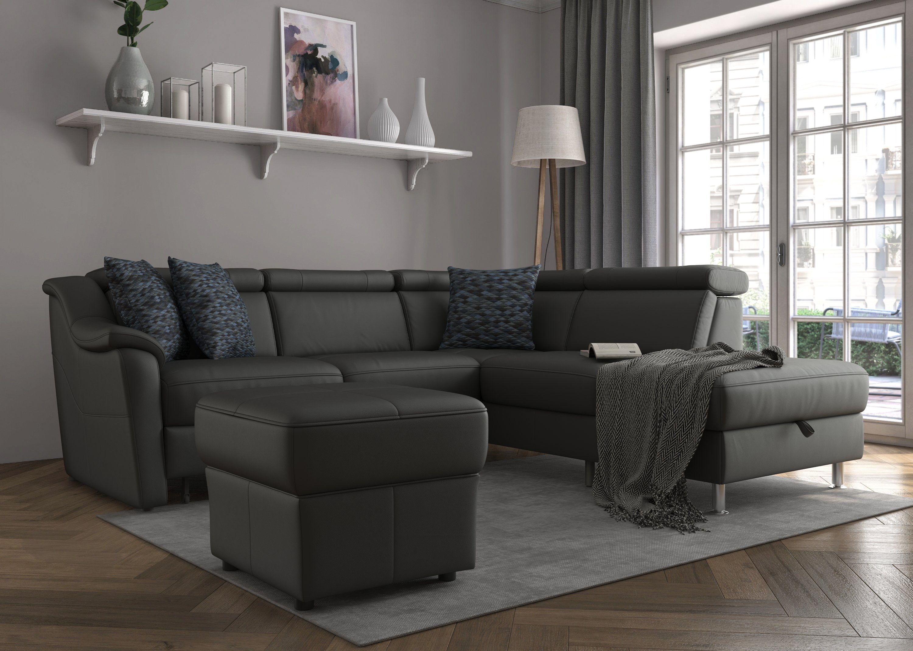sit&more Ecksofa Freetown L-Form, inklusive Kopfteilverstellung und komfortablem Federkern