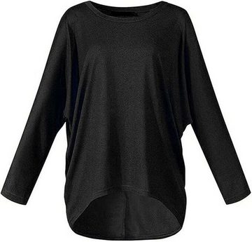 FIDDY Langarmshirt Damen Pulli Fledermausärmel Jumper Bluse Langarmshirts Hemd