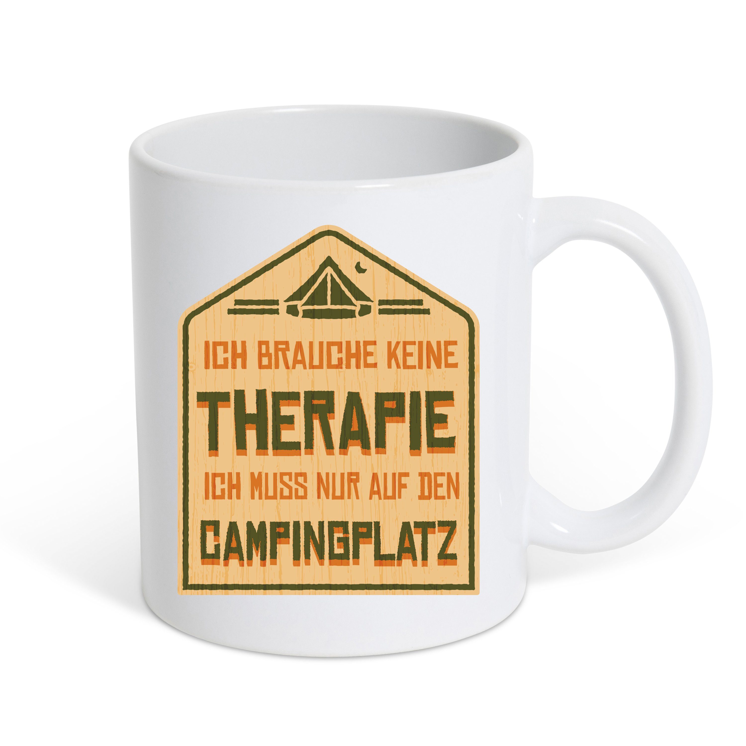 Youth Designz Tasse Ich Muss Nur Auf Dem Campingplatz Kaffeetasse Geschenk, Keramik, mit trendigem Print