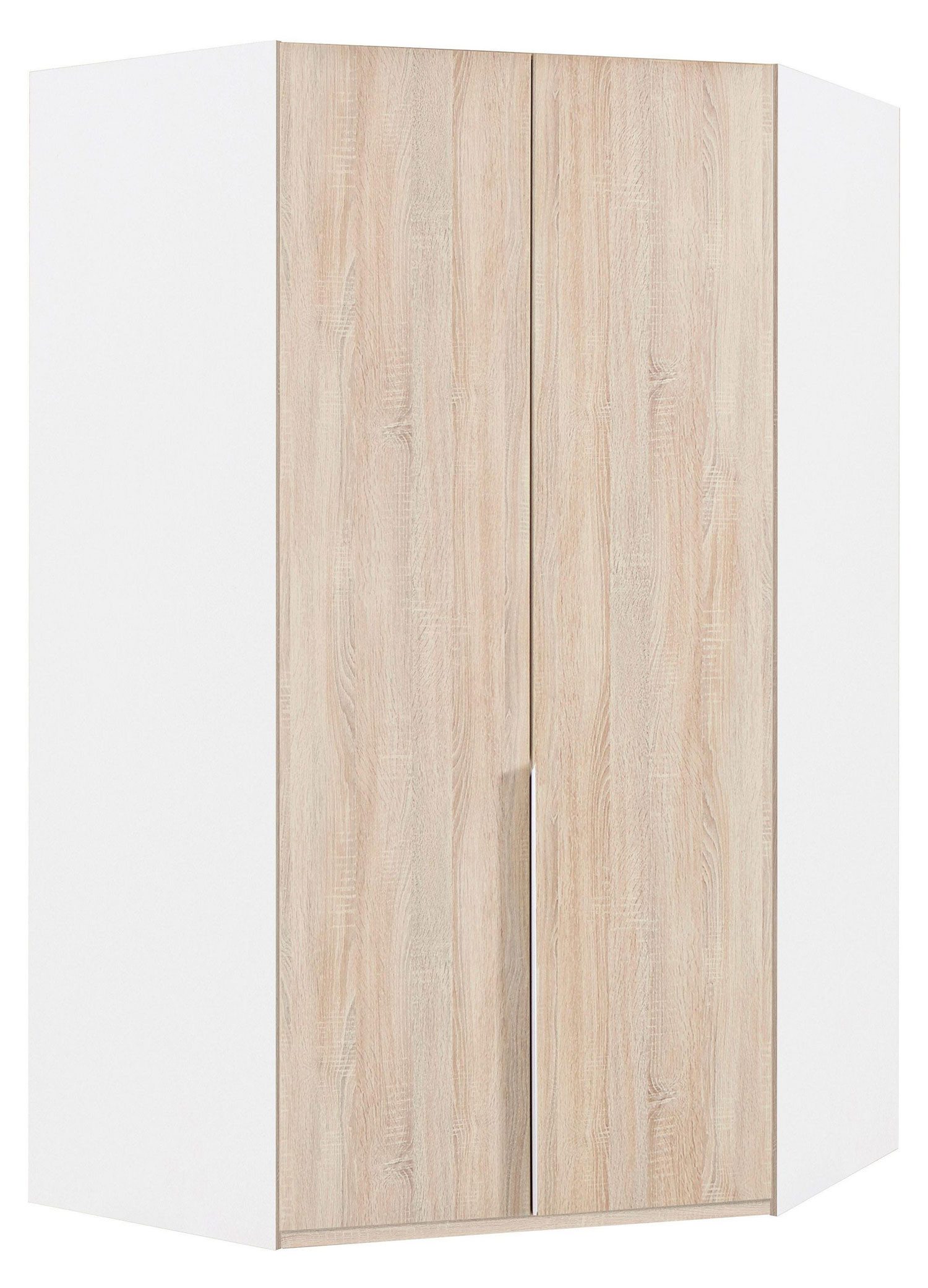 Wimex Kleiderschrank Borkum (New York, 1-St., Eckkleiderschrank) 90x125x208cm Eichensägerau weiß 2-türig