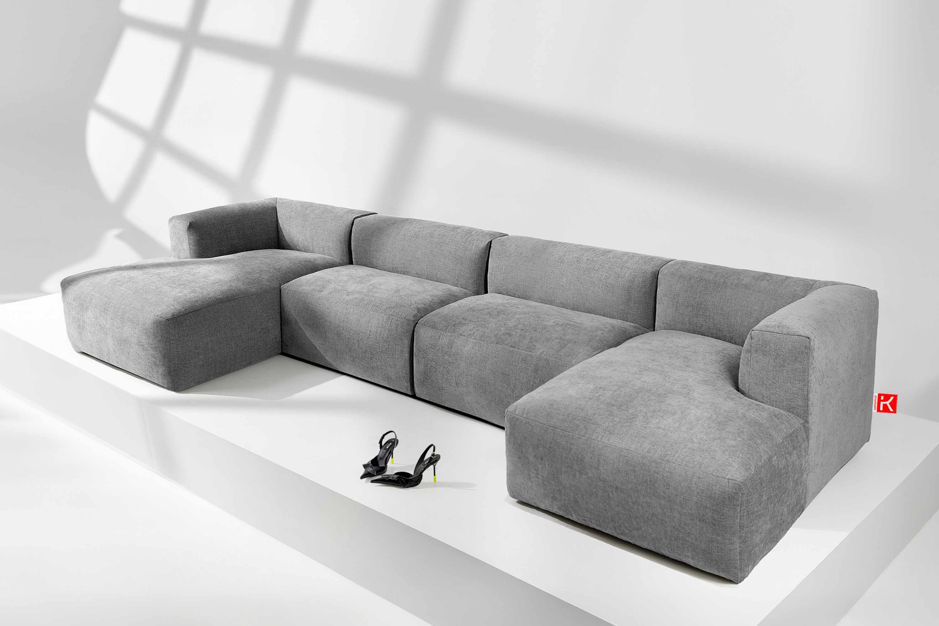 KONSIMO® Wohnlandschaft BUFFO Ecksofa U-Form, hergestellt in der EU,extrem weicher und bequemer Sitz