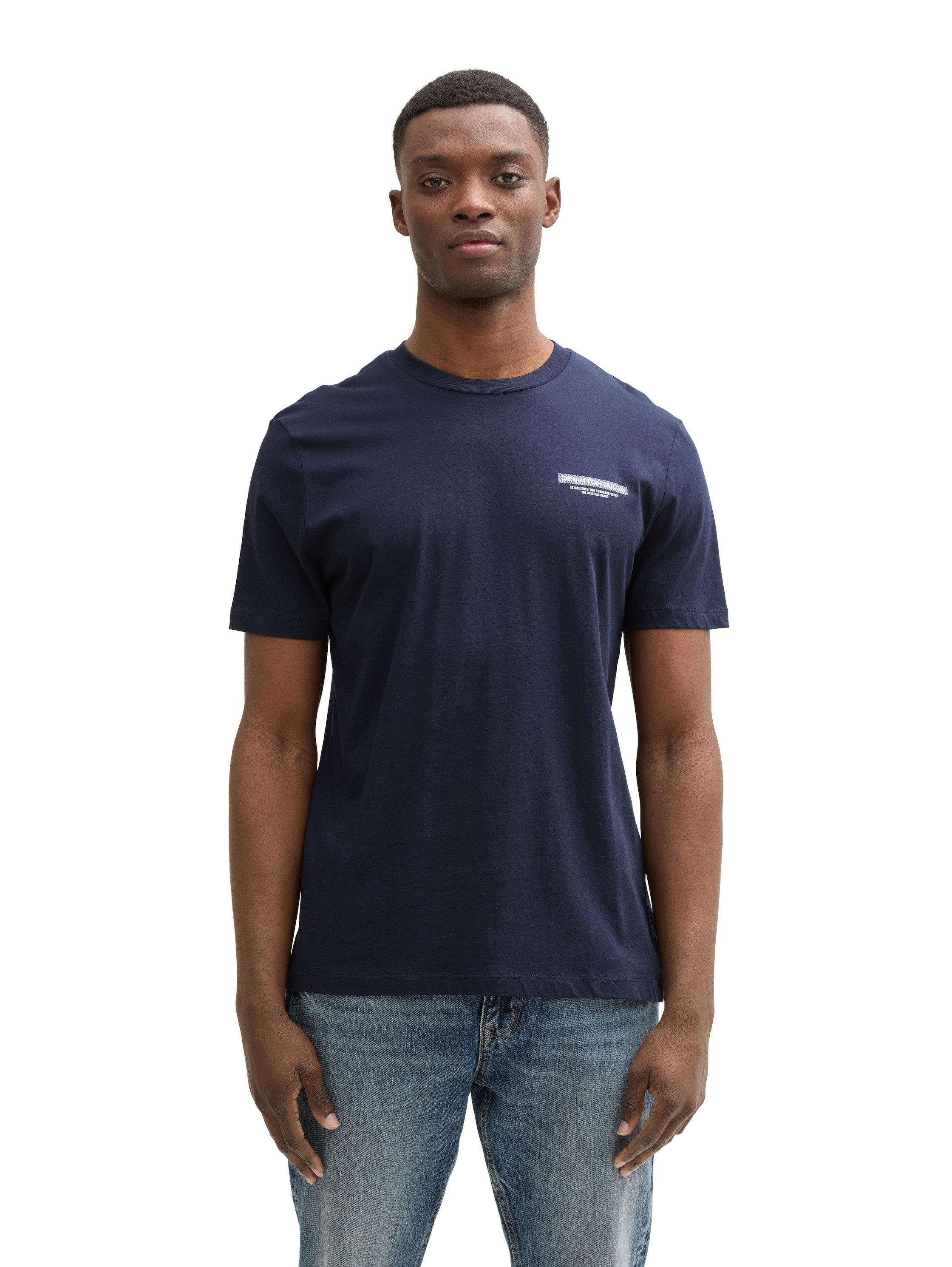 TOM TAILOR Denim Rundhalsshirt mit verschiedenen Logo Prints günstig online kaufen