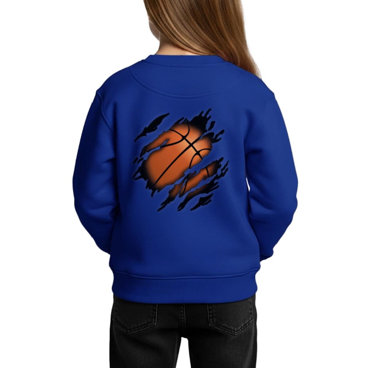 Spreadshirt Sweatshirt Basketball Geschenke Ball Sport Basketball Geschenkideen Kinder Premiu (1-tlg)