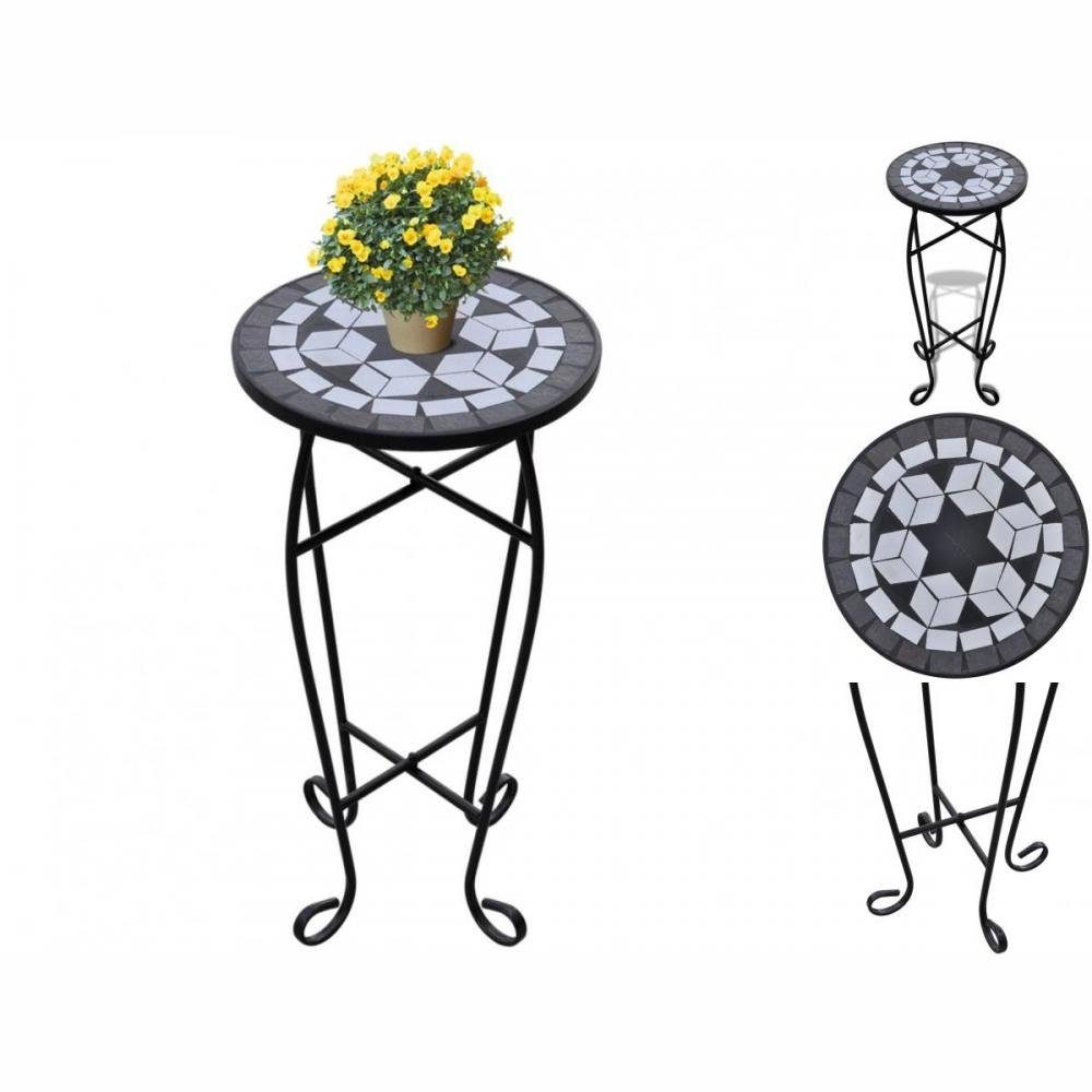 DOTMALL vidaXL Gartentisch MOSAIK Beistelltisch Tisch Bistrotisch Blumenständer Schwarz | Bistrotische
