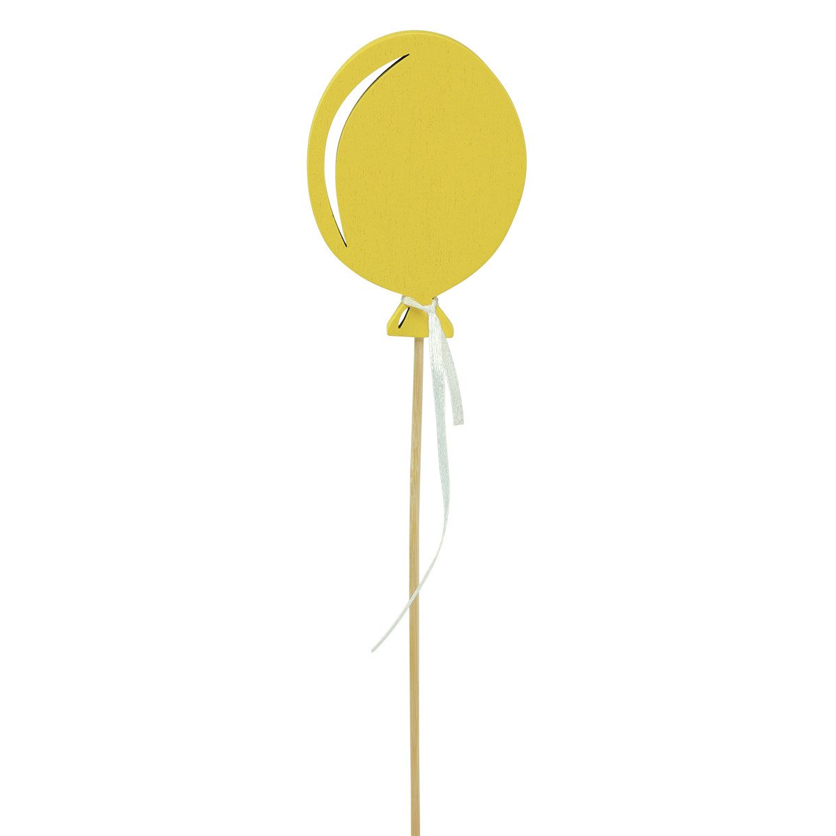 HALBACH Dekofigur Blumenstecker Strauß Deko Kuchentopper Luftballon Gelb, 8 Stück