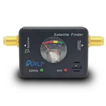 ARLI Satfinder Satfinder + 1m Anschlusskabel schwarz vergoldet (Satfinder und Kabel, 1-St., Set), hohe Qualität
