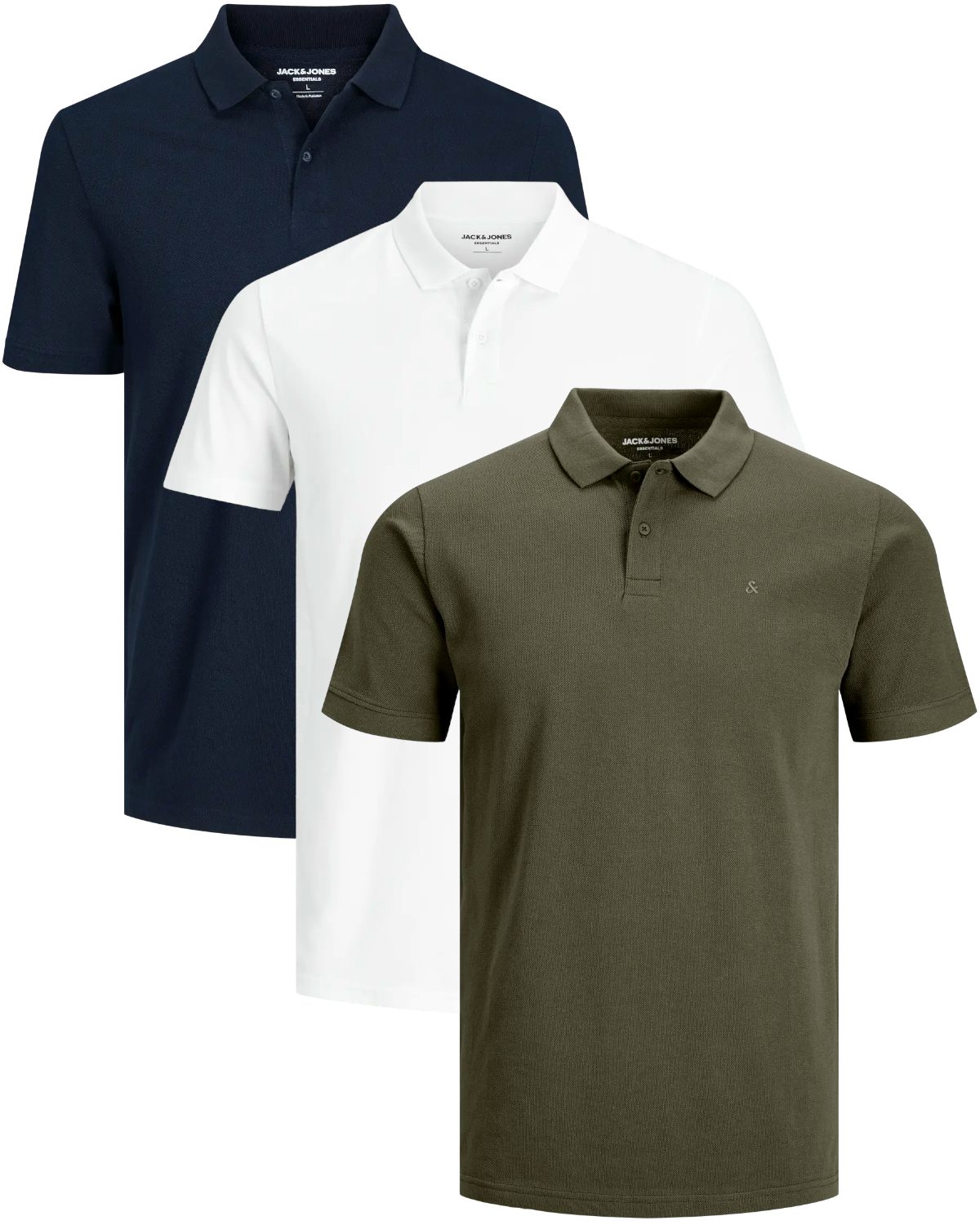 Jack & Jones Poloshirt (Spar-Set, 3er-Pack) mit besticktem Logo