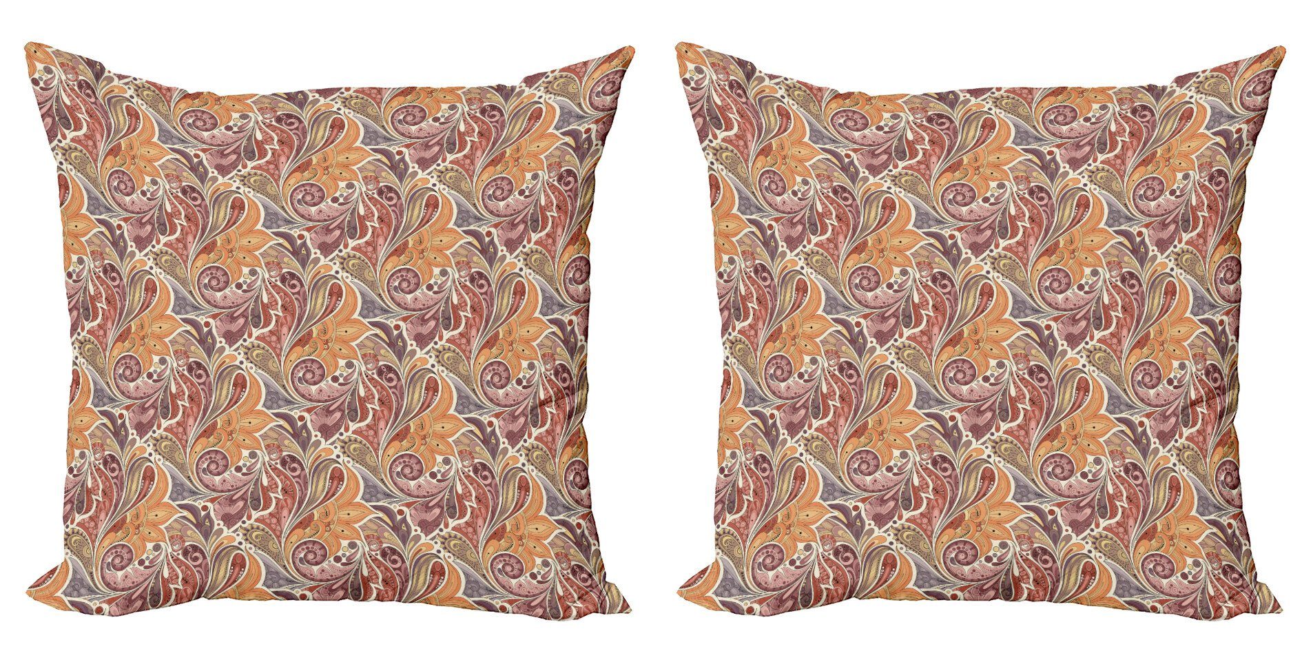 Kissenbezüge Modern Accent Doppelseitiger Digitaldruck, Leaf (2 Abakuhaus Stück), Pattern Blumen Paisley