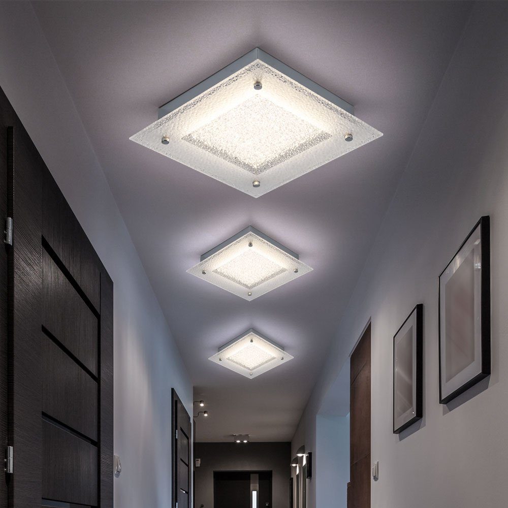 LED Wohnraum LED-Leuchtmittel Lampe Deckenlampe 12 Deckenbeleuchtung LED verbaut, Leuchte Deckenleuchte, Watt Licht Warmweiß, etc-shop fest