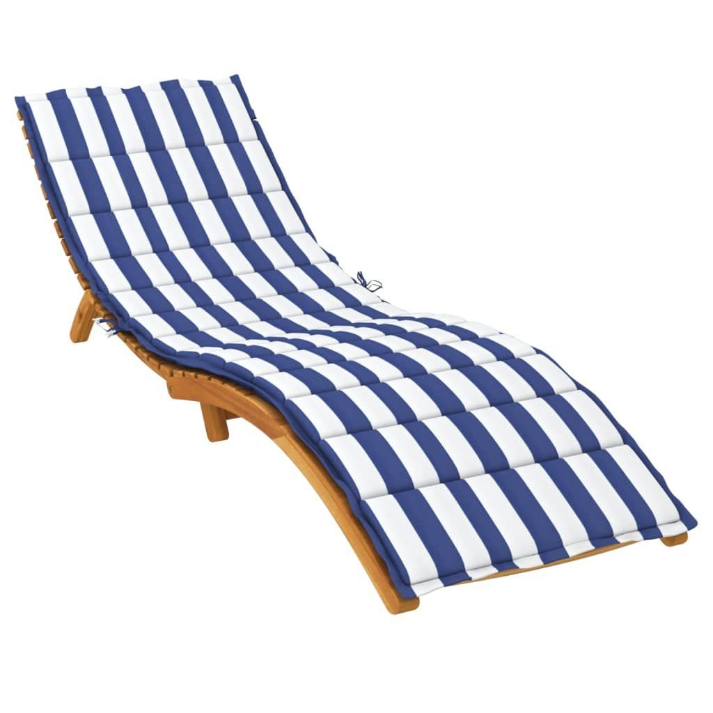 vidaXL Sitzauflage Sonnenliegen-Auflage Blau&Weiß Gestreift Oxford-Gewebe, (1 St)