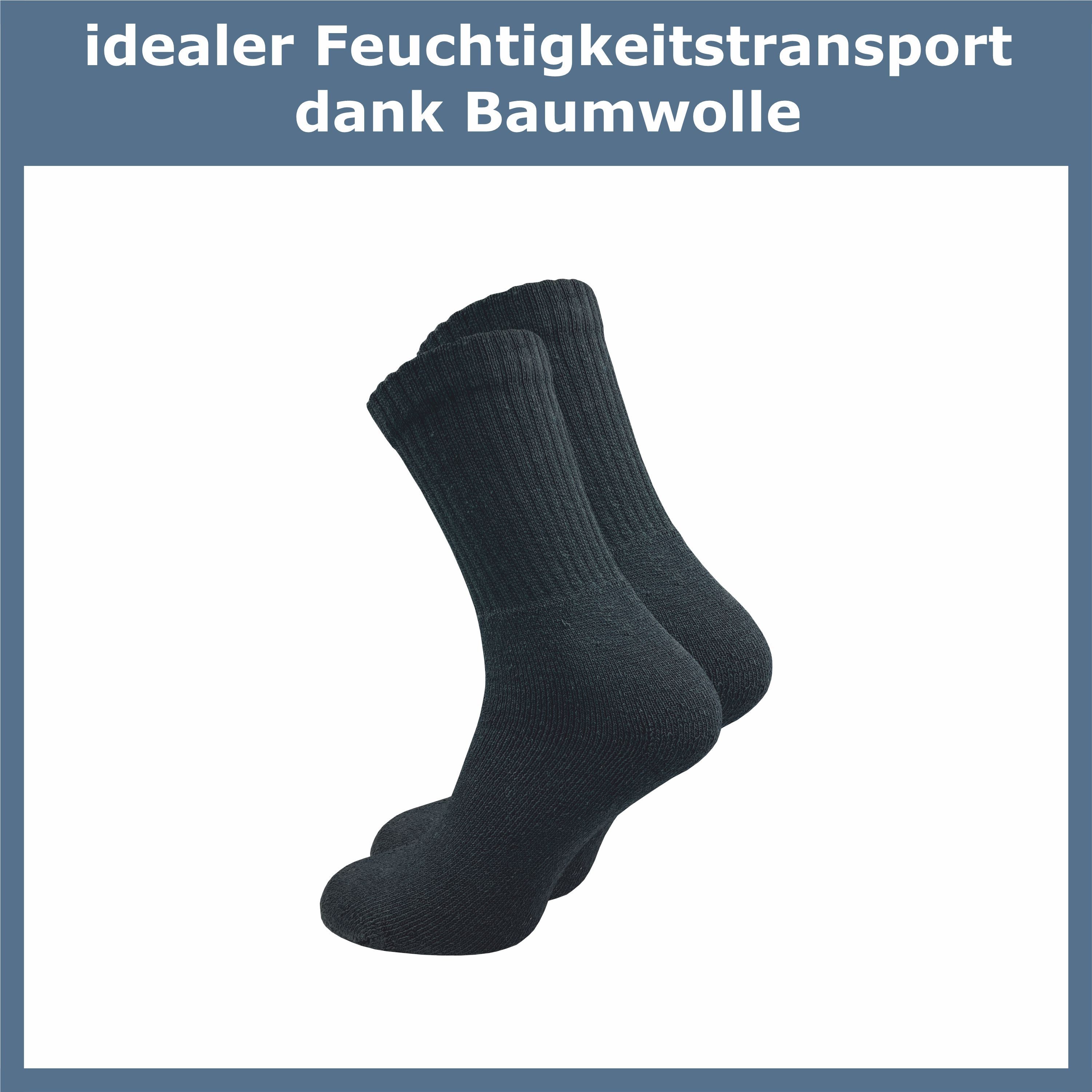 GAWILO Arbeitssocken für Herren - schlichter, cleaner Look - extra verstärkter Plüschfuß (10 Paar) WORK Socken mit Baumwolle sind atmungsaktiv und verhindern Sc – Bild 3 von 5
