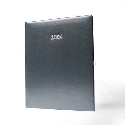 ADINA Buchkalender 2024 ADINA Buchkalender A5+ schwarz-metallic 21x26cm 1 Woche 2 Seiten