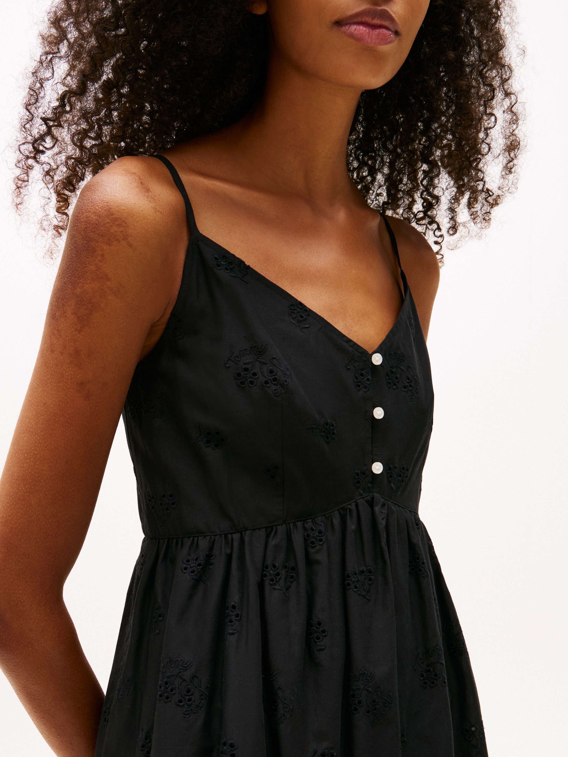 Tommy Jeans Minikleid TJW BRODERIE ANGLAISE DRESS mit Volant und Allover St günstig online kaufen