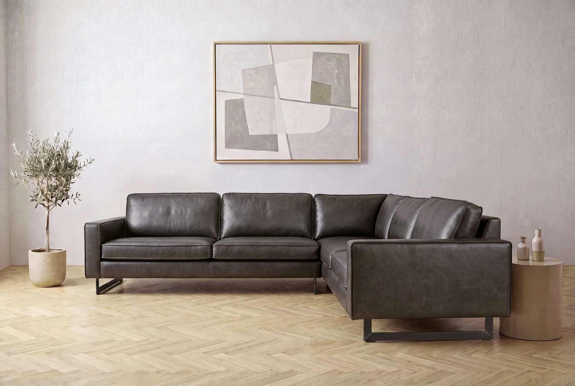 Ecksofa Pinto, XXL, 250/290 cm, langer Schenkel, Ottomane