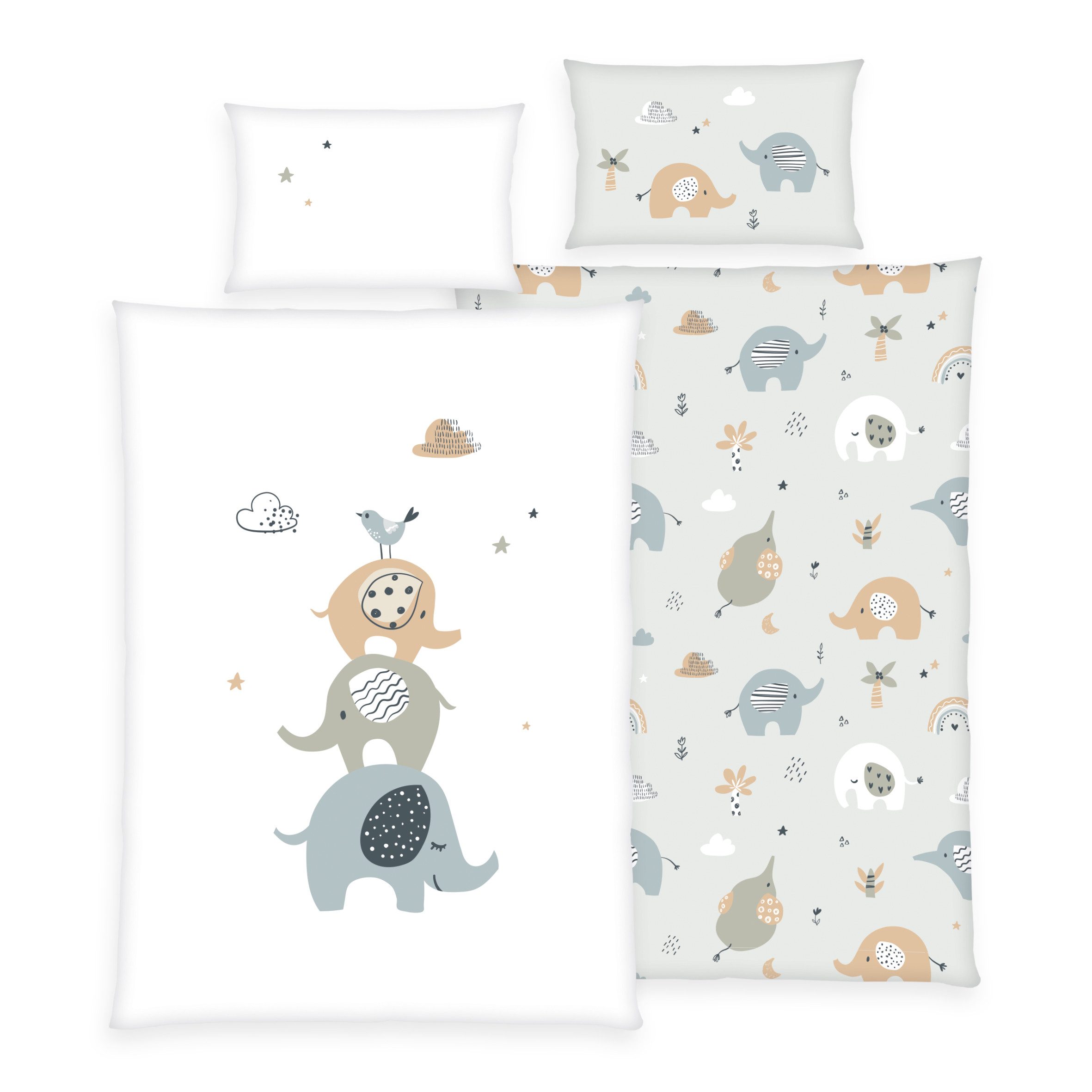 Herding Young Collection Babybettwäsche Elephants Bettwäsche günstig online kaufen