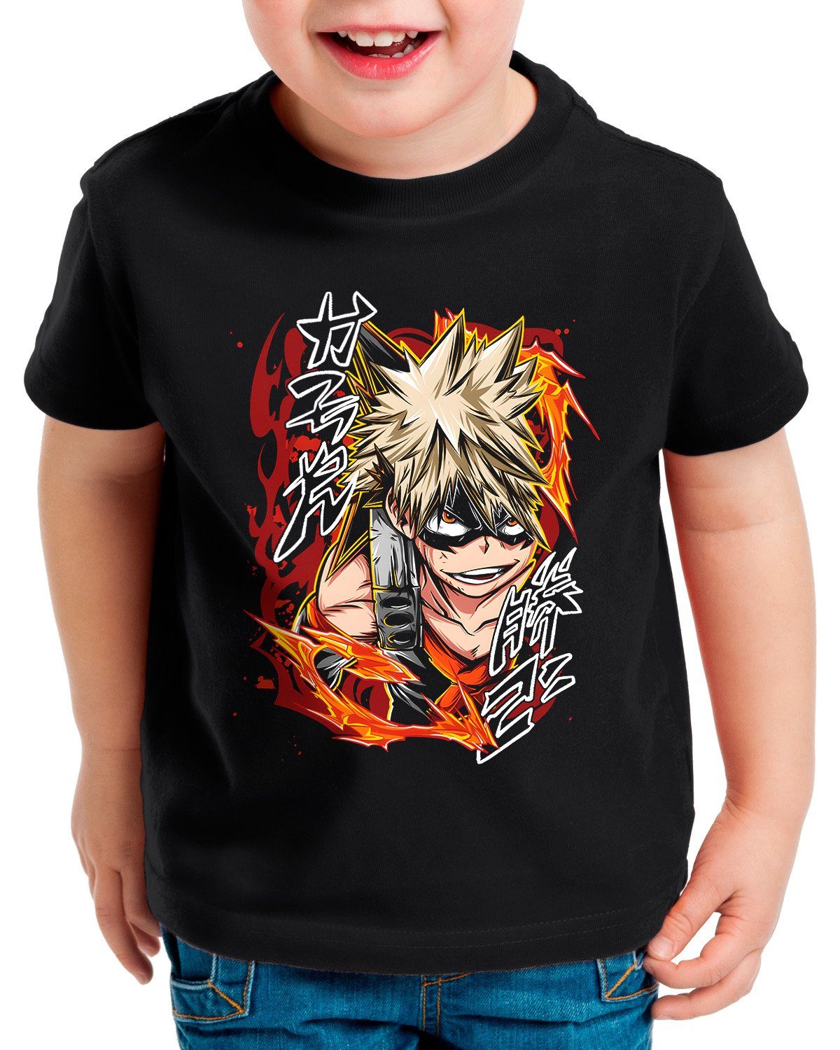 style3 Print-Shirt Kinder T-Shirt One for All anime manga my hero academia cosplay | T-Shirts