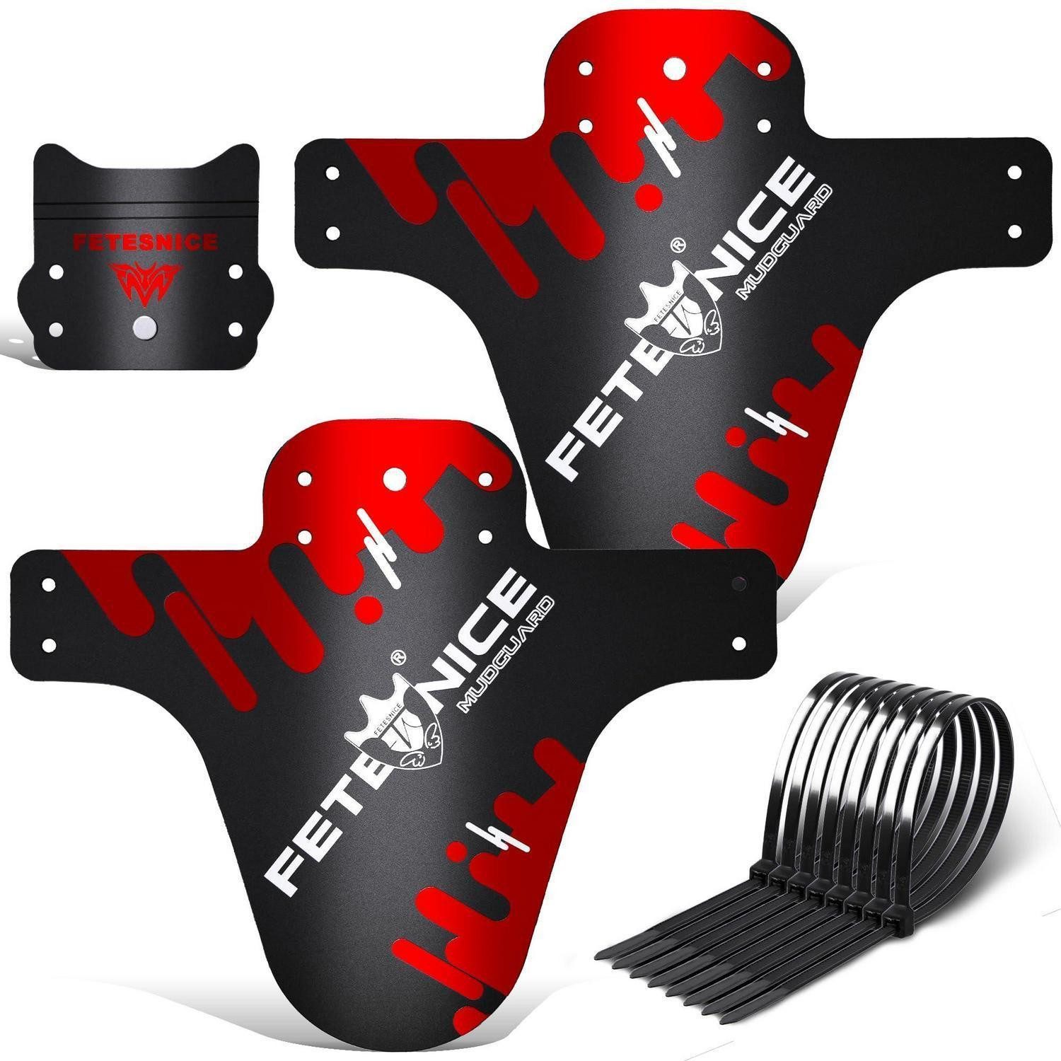 LuxusKollektion Schutzblech Schutzblech Set Vorne Hinten MTB Gravel 20 29 Zoll Fatbike red