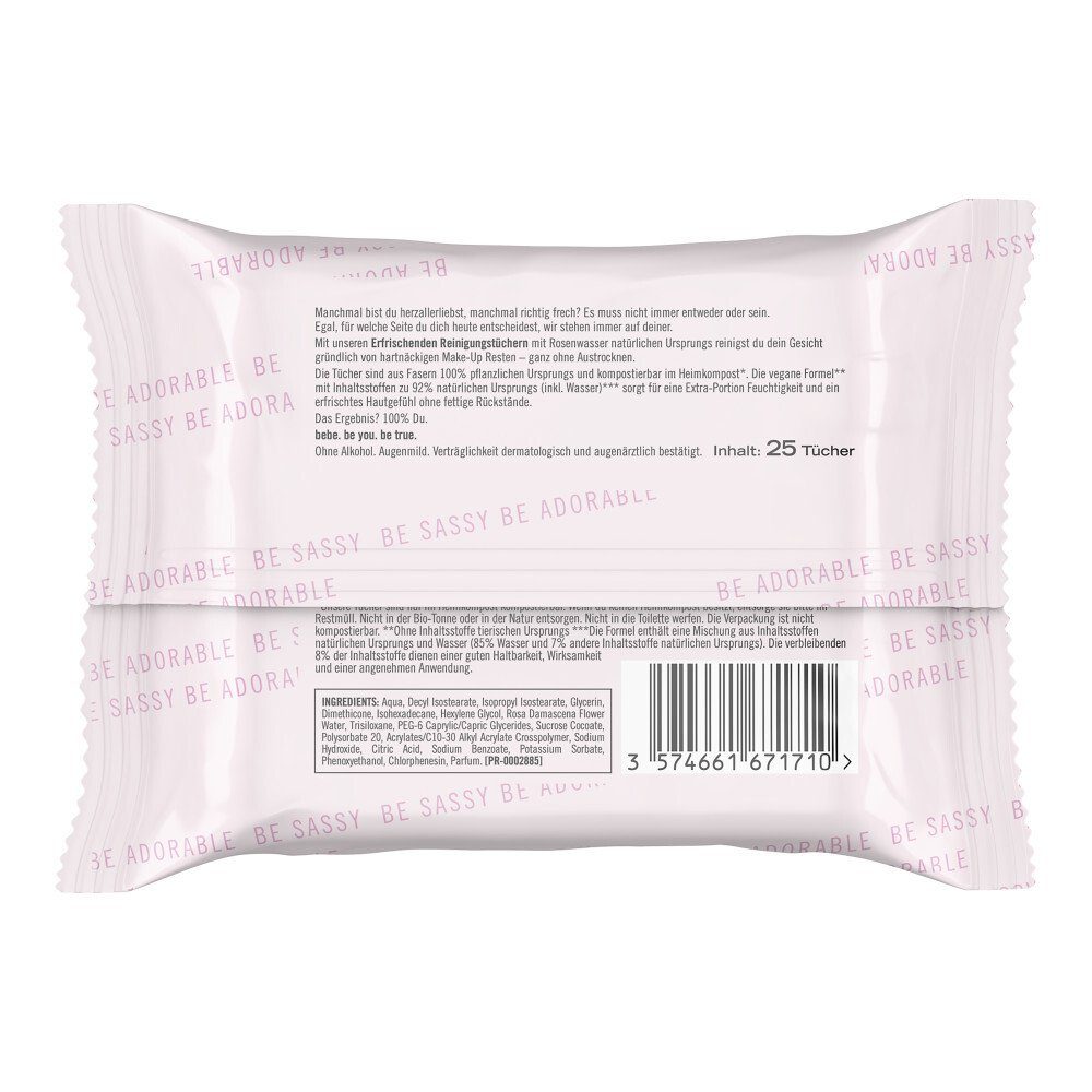 bebe Gesichtsreinigungstücher Erfrischende Reinigungstücher - 25 St.