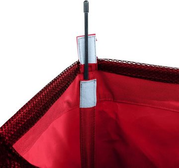 WENKO Wäschetruhe Wäschekorb mit Rollen Wäschetonne Quadro rot XL, 79 Liter rollbar mit Sichtschuz Abdeckung