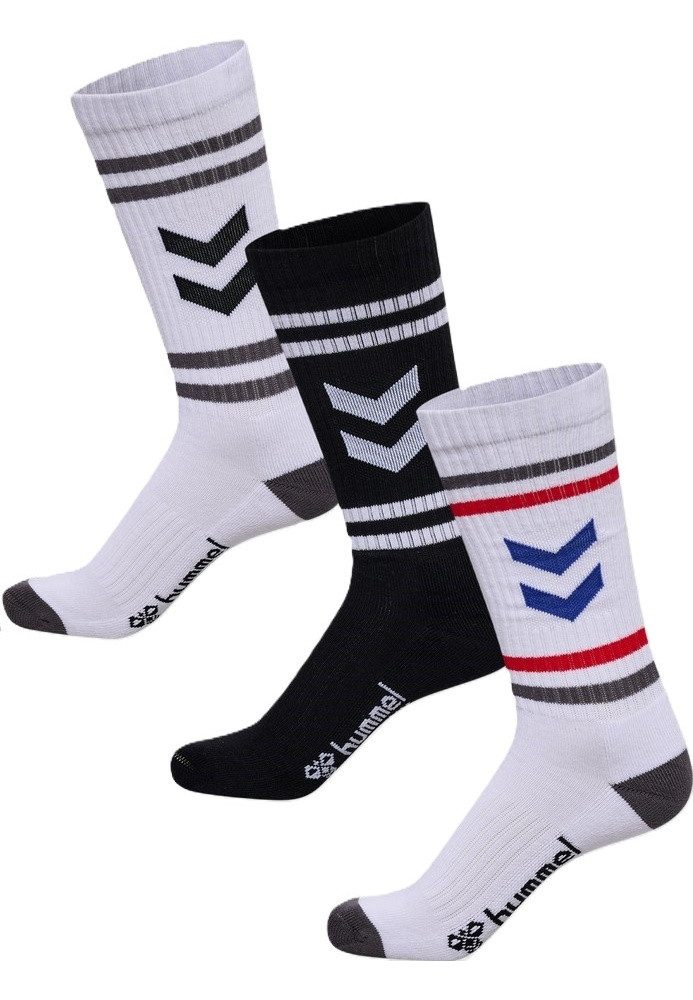 hummel Sportsocken Chevron High Crew Retro weiss/schwarz - 3 Paar
