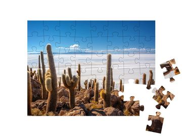 puzzleYOU Puzzle Kakteen auf der Insel Incahuasi, Potosi, Bolivien, 48 Puzzleteile, puzzleYOU-Kollektionen