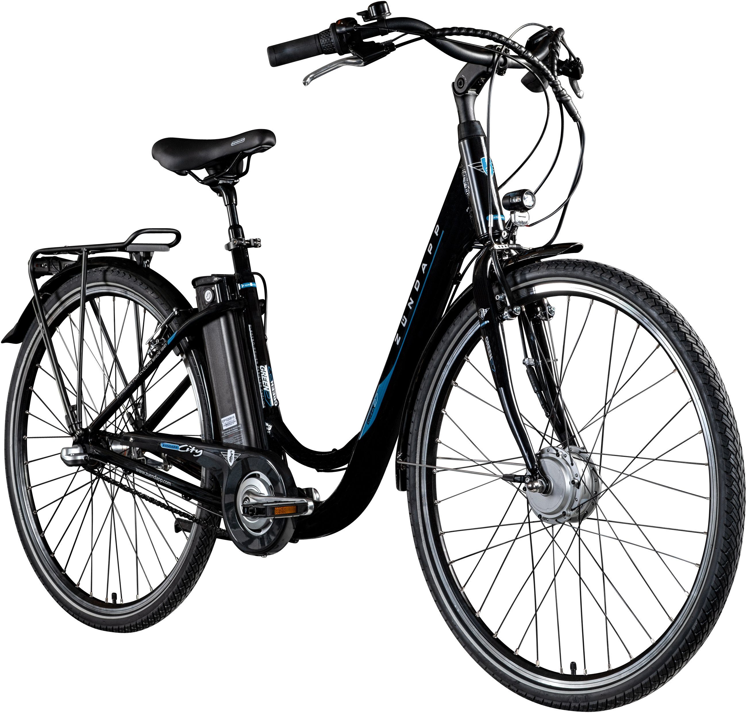 Zündapp E-Bike Cityrad Green 2.7, 3 Gang Shimano Nexus Schaltwerk, Nabenschaltung, Frontmotor, 531,6 Wh, Pedelec, Elektrofahrrad für Damen u. Herren