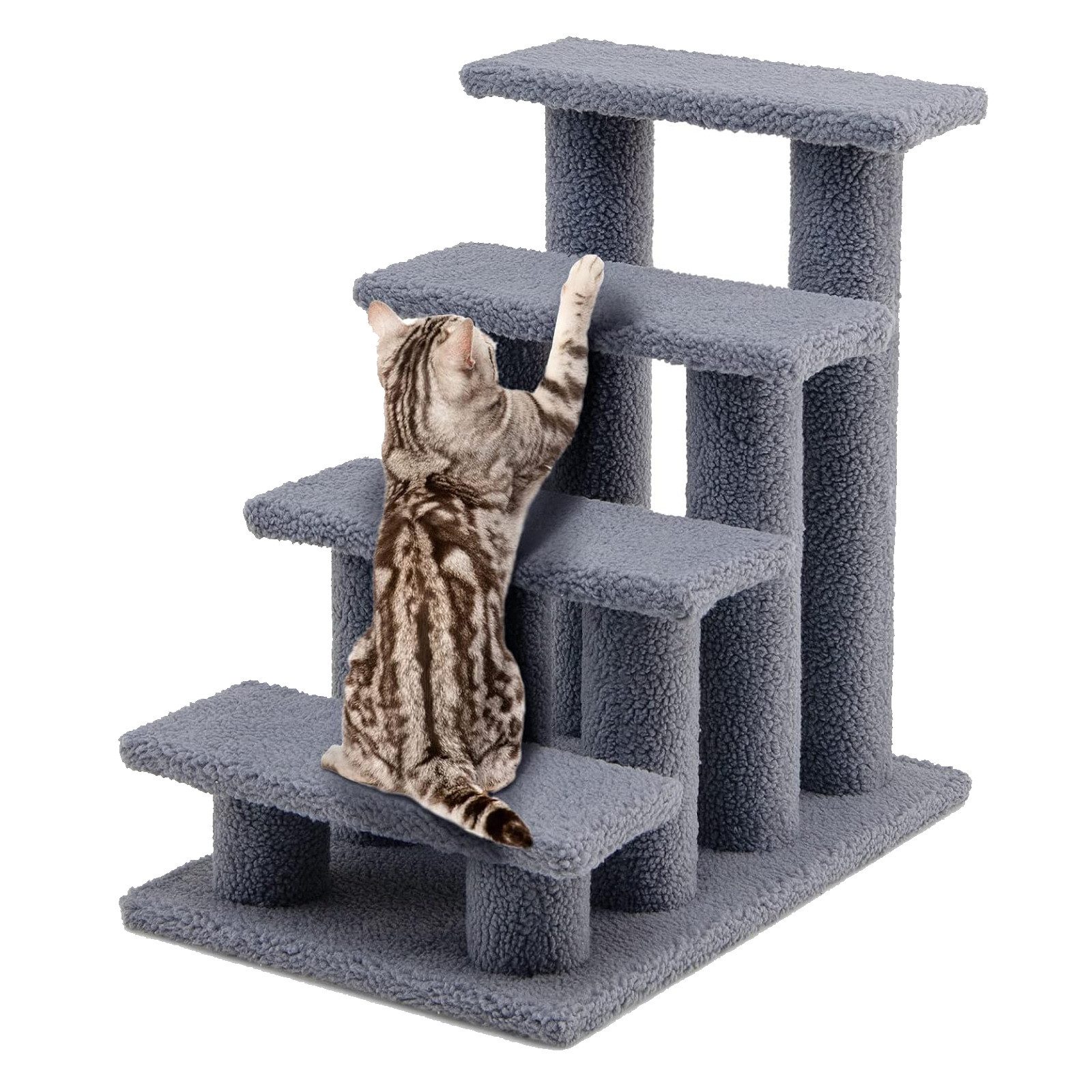 KOMFOTTEU Haustiertreppe Katzentreppe, Spielbaum, beige günstig online kaufen