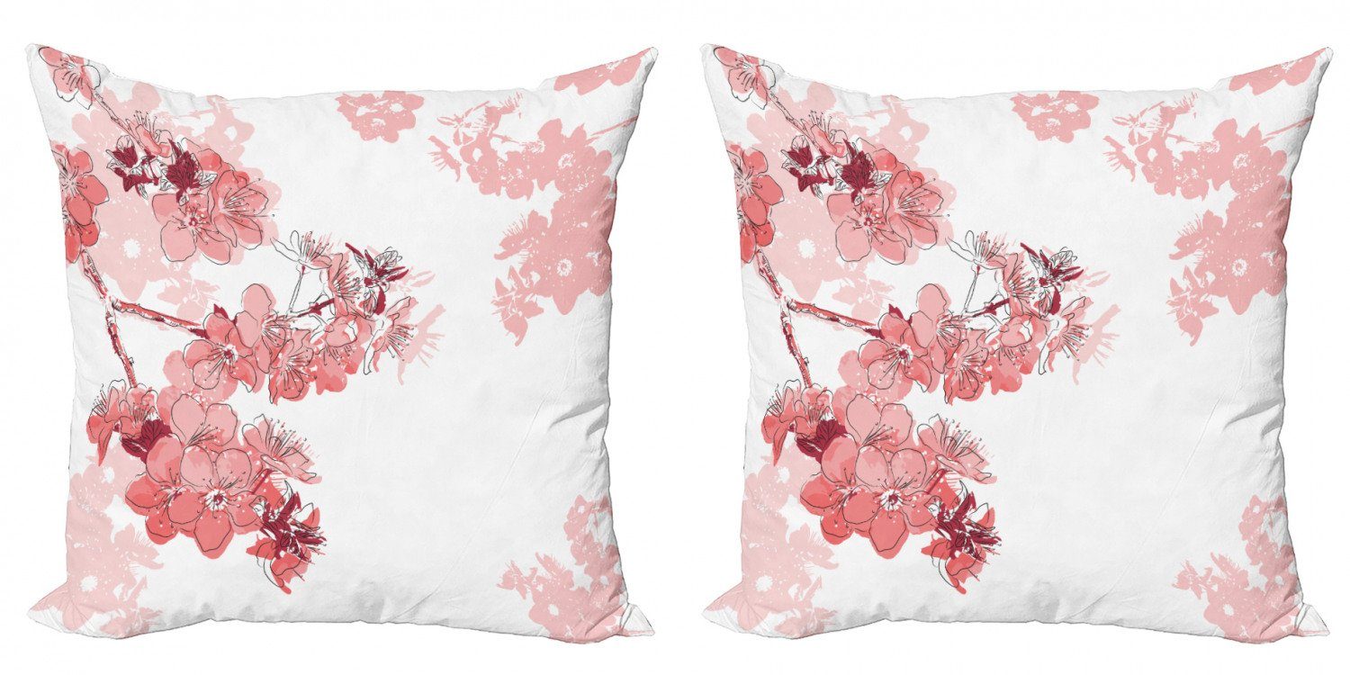 Kissenbezüge Modern Accent Doppelseitiger Digitaldruck, Abakuhaus (2 Stück), Mandelblüte Blume in der Blüte
