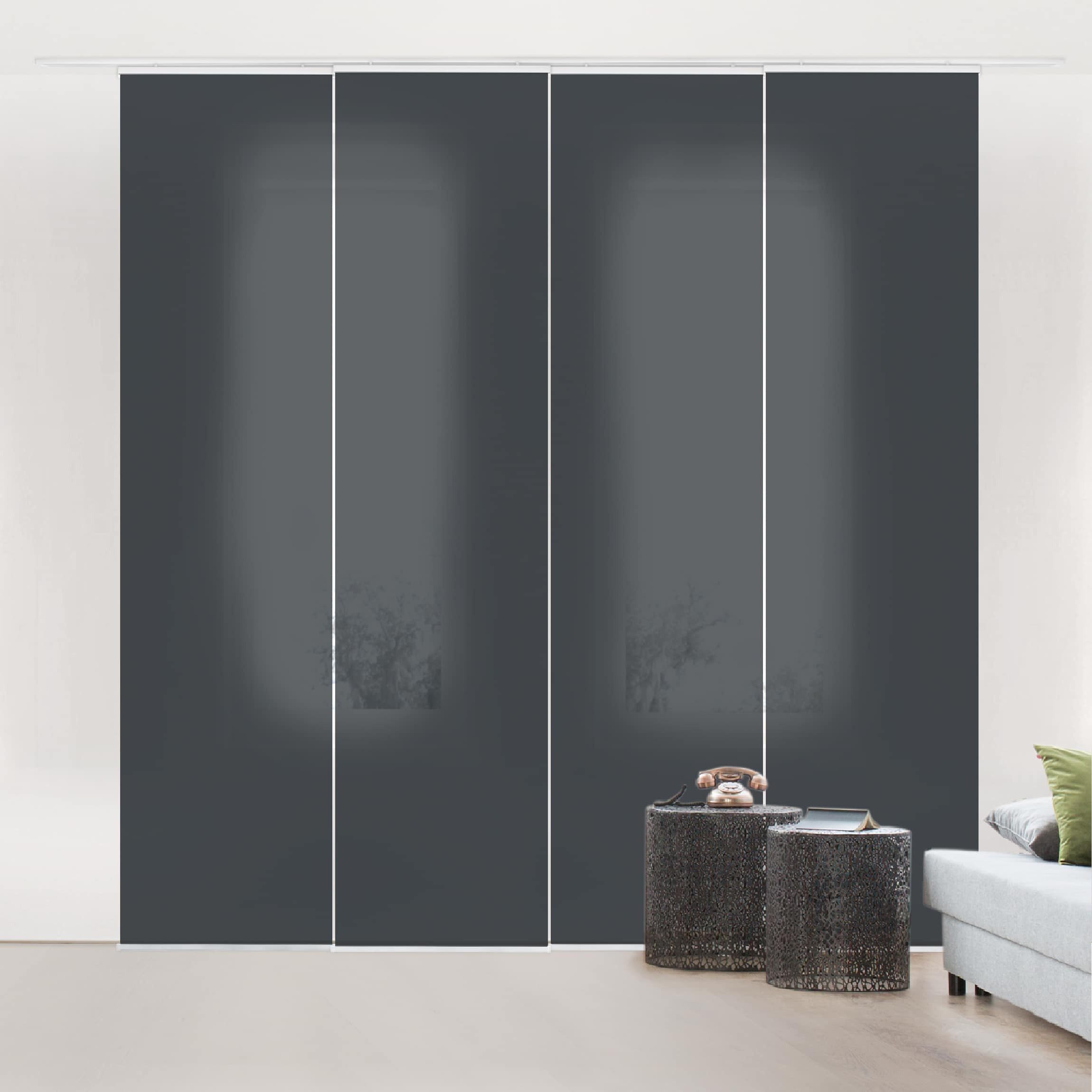 Bilderdepot24 Schiebegardine modern Flächenvorhang blickdicht Mondgrau, günstig online kaufen