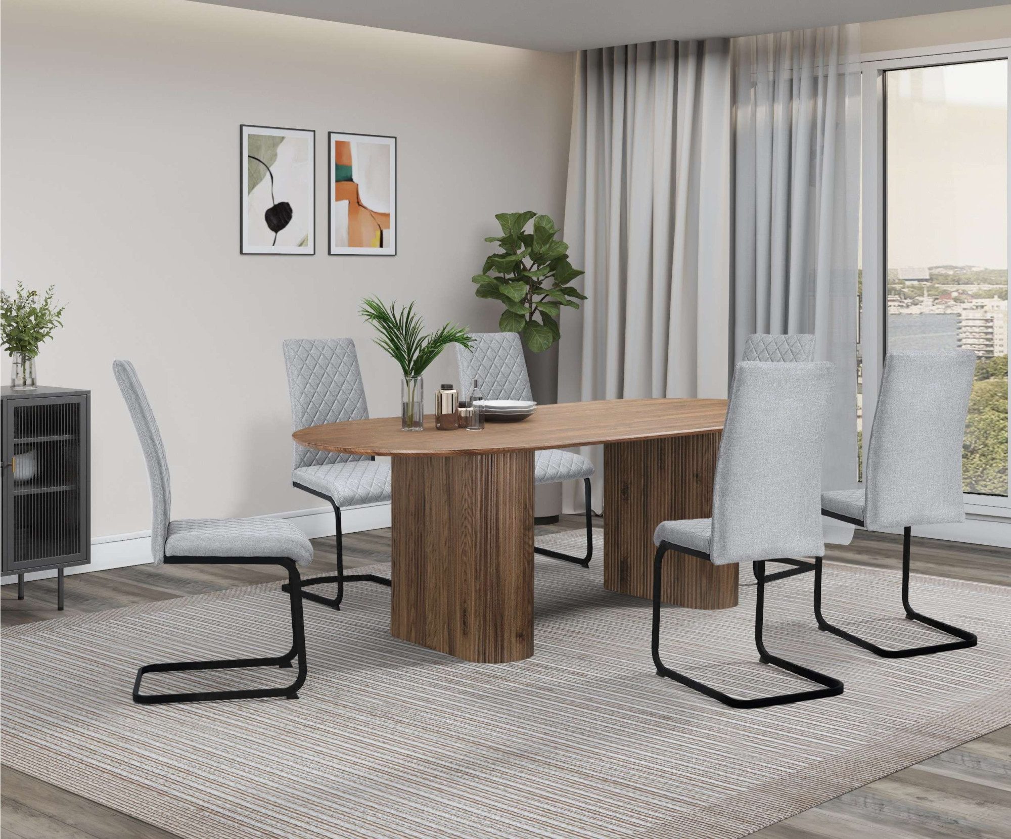 OTTO home Esszimmerstuhl Valbourg (2 St), Freischwinger, gepolsterte Rückenlehne und Sitzfläche, Sitzhöhe 48 cm