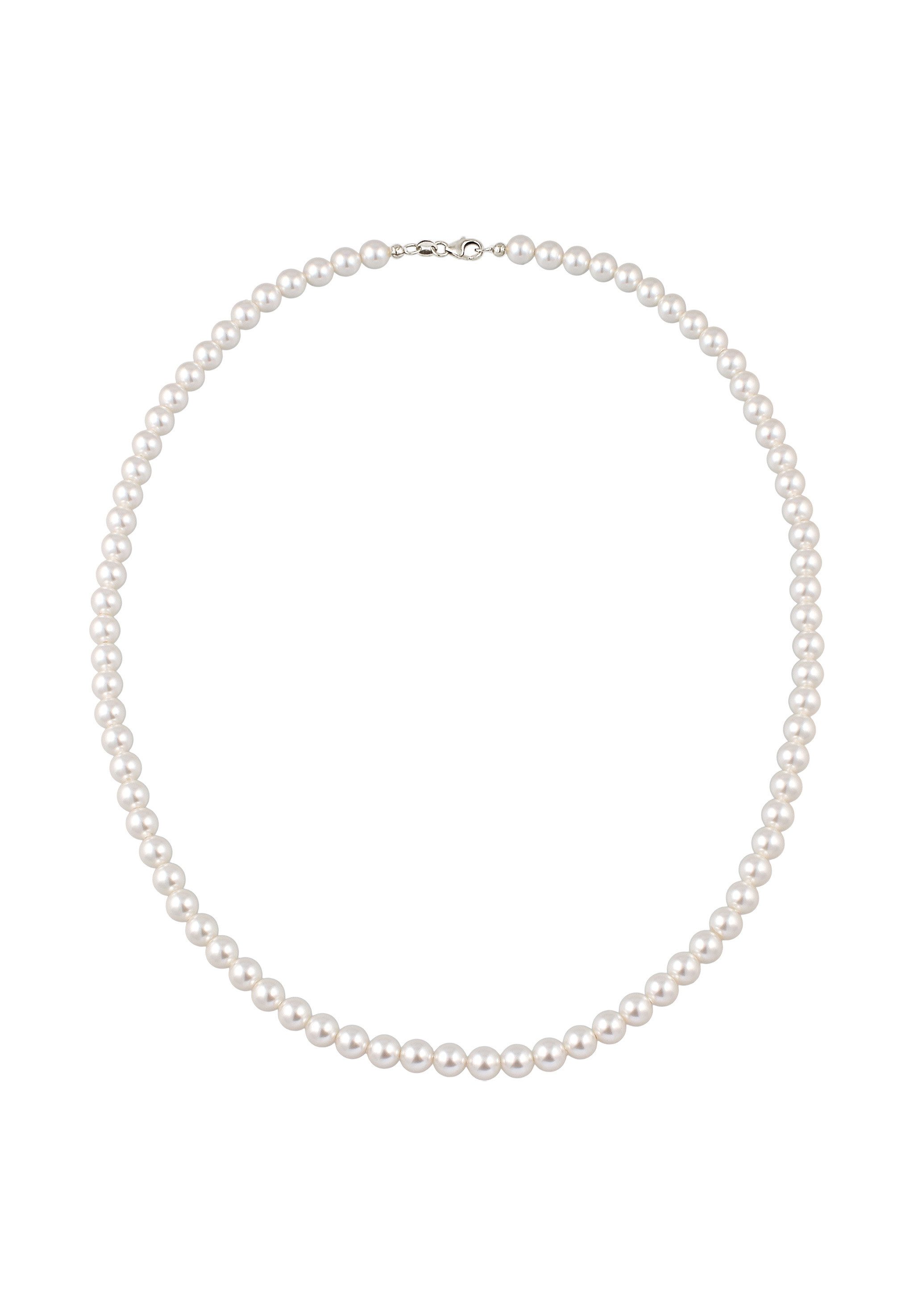 Elli Perlenkette mit Swarovski® Perlen Weiß 925 Sterling Silber