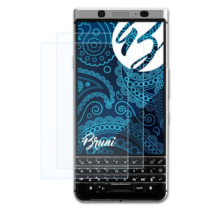 Bruni Schutzfolie Glasklare Displayschutzfolie für Blackberry KeyOne (2 Folien) praktisch unsichtbar