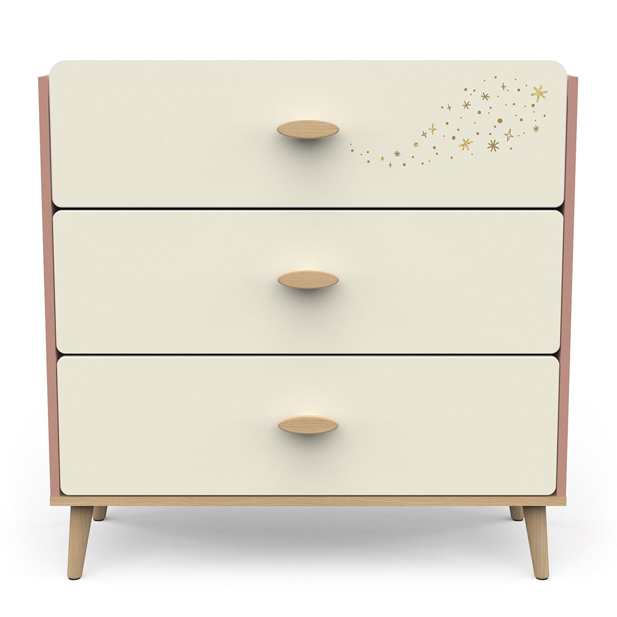 habeig Kommode Kinder Kommode Anrichte Kinderzimmer Prinzessin 89x87x40cm, abgerundete Kanten